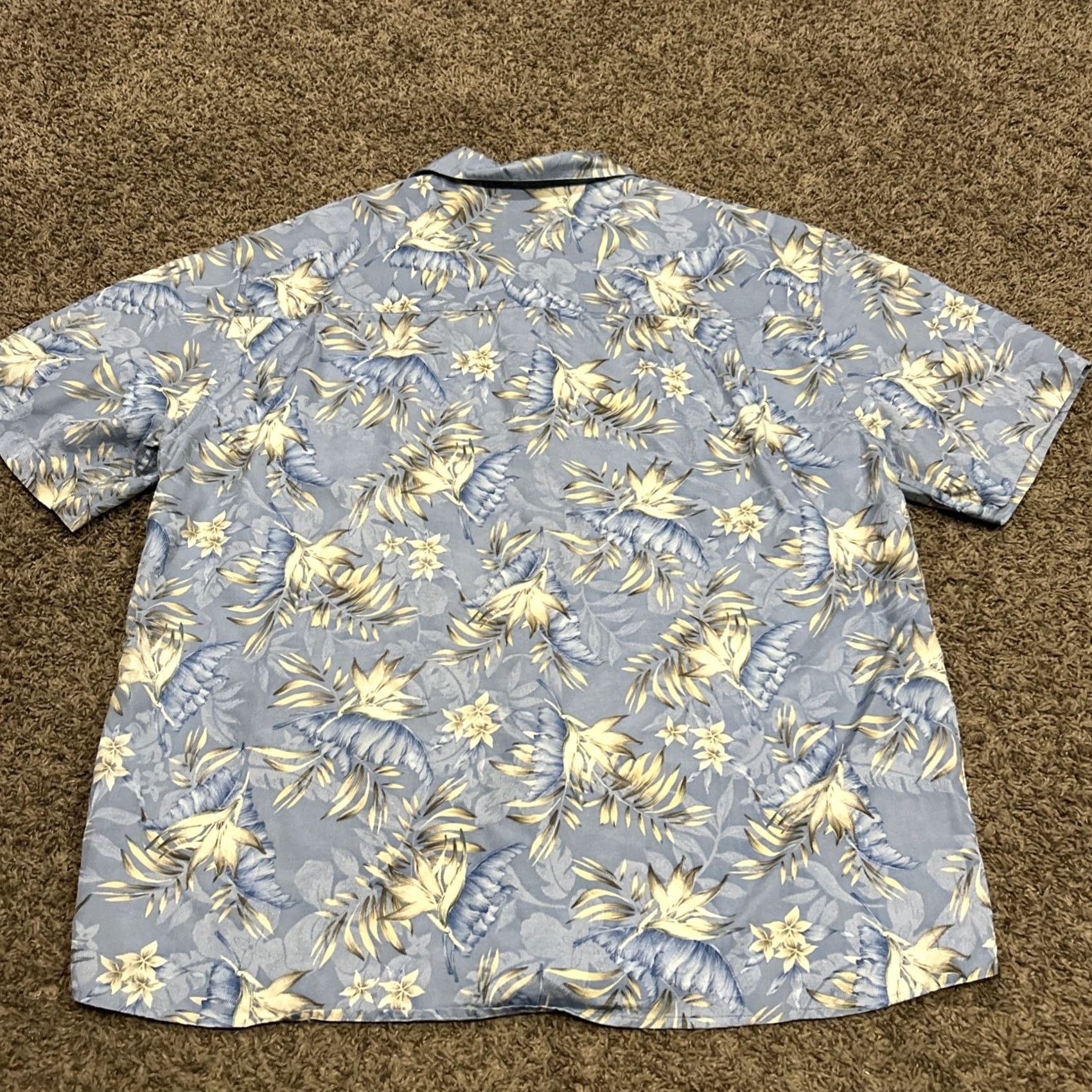 Jos. A. Bank Jos. A. Bank Men’s XL Silk Blue Floral Shirt Button Up B28 Size US XL / EU 56 / 4 - 3 Thumbnail