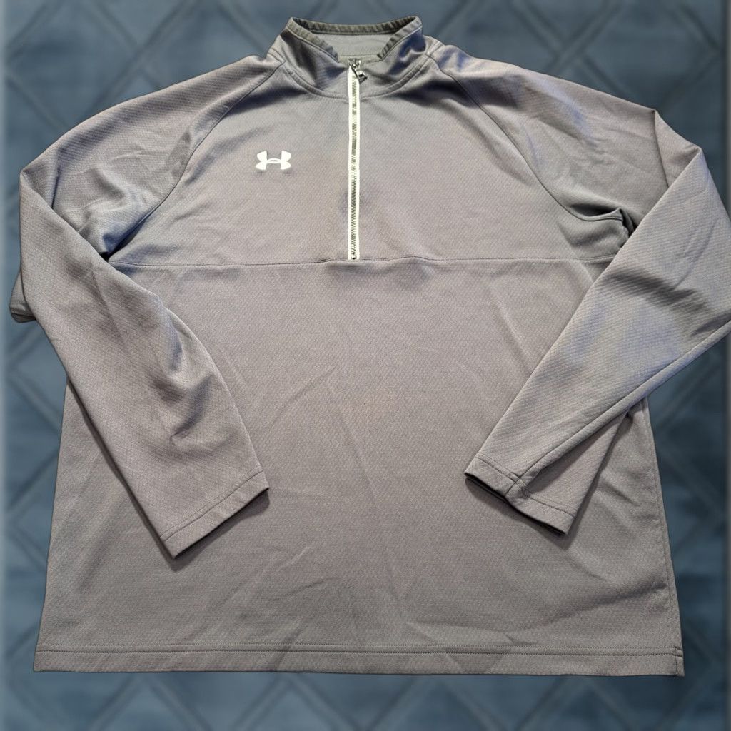 Under Armour Under Armour Sweater Mens Large Gray Pullover 1/4 Zip Outdoor Polyester Blended Fabric Logo Activewear Casual Pull Over L Size US L / EU 52-54 / 3 - 1 Thumbnail