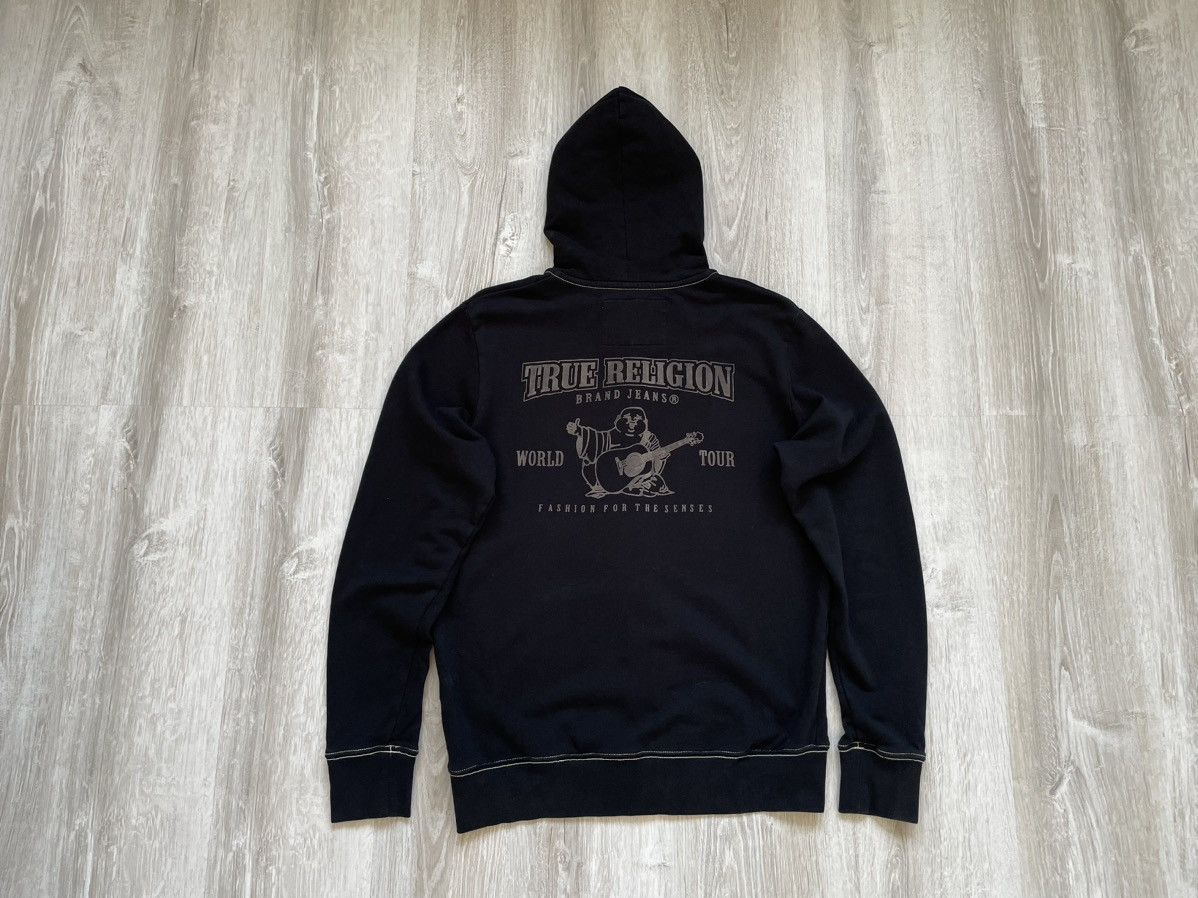 True Religion Full Zip Hoodie Big Logo World Tour Buddha