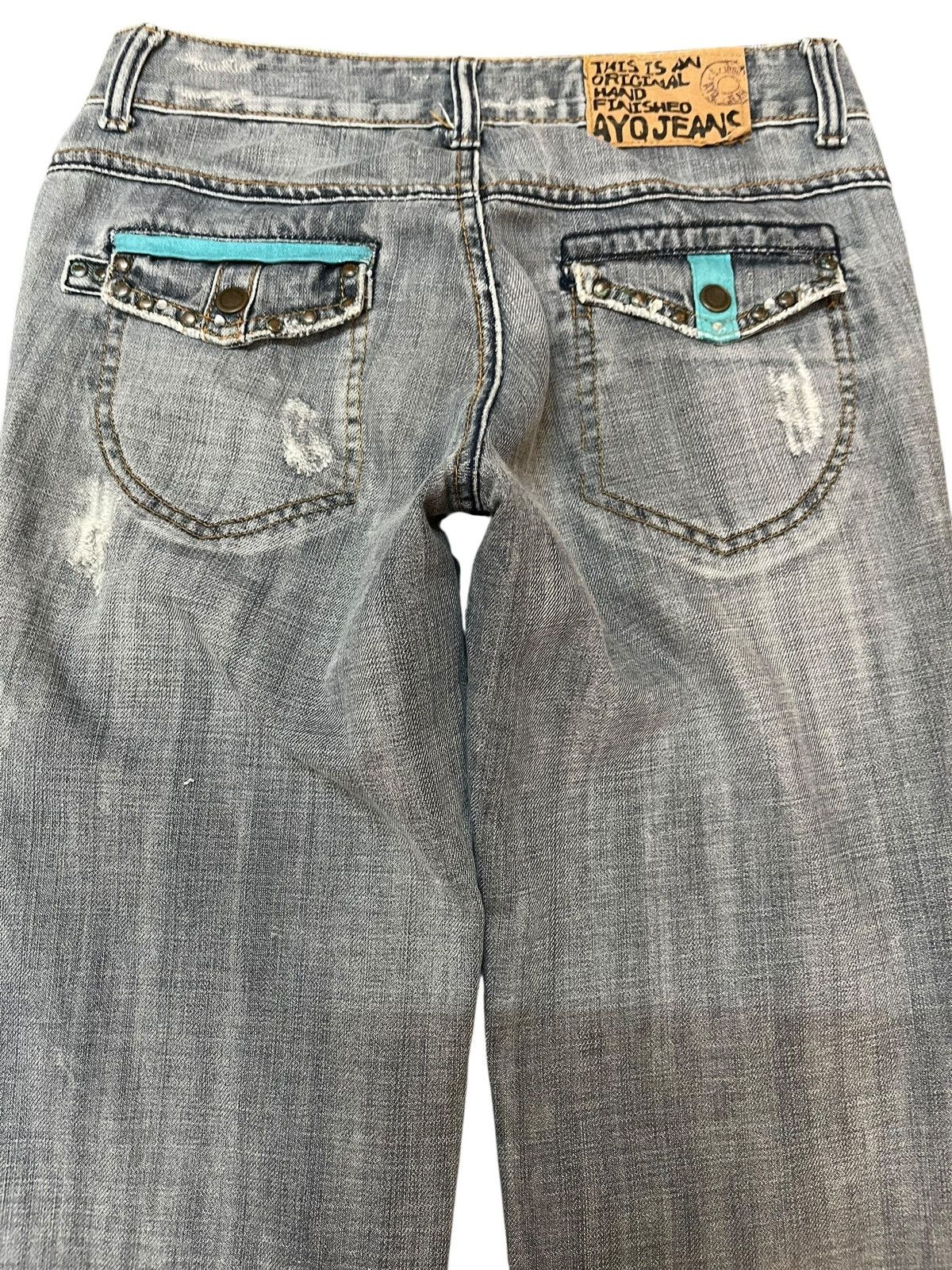 Beauty Beast × Japanese Brand Vintage Ai Yu Qi Studded Faded Distressed Denim Size US 29 - 8 Thumbnail