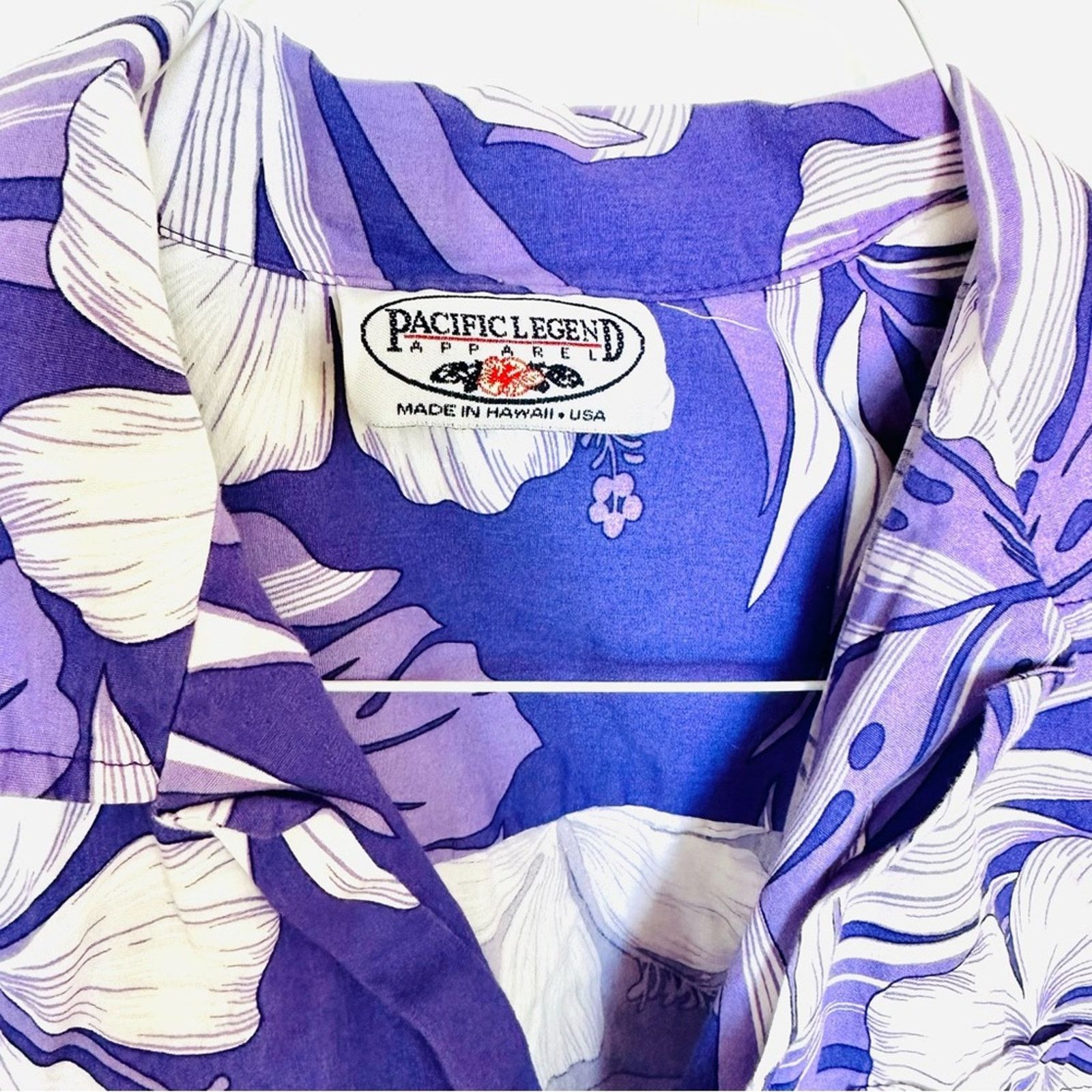 Pacific Legend PACIFIC LEGEND Purple White Hawaiian Print Floral Shirt Size US M / EU 48-50 / 2 - 5 Thumbnail