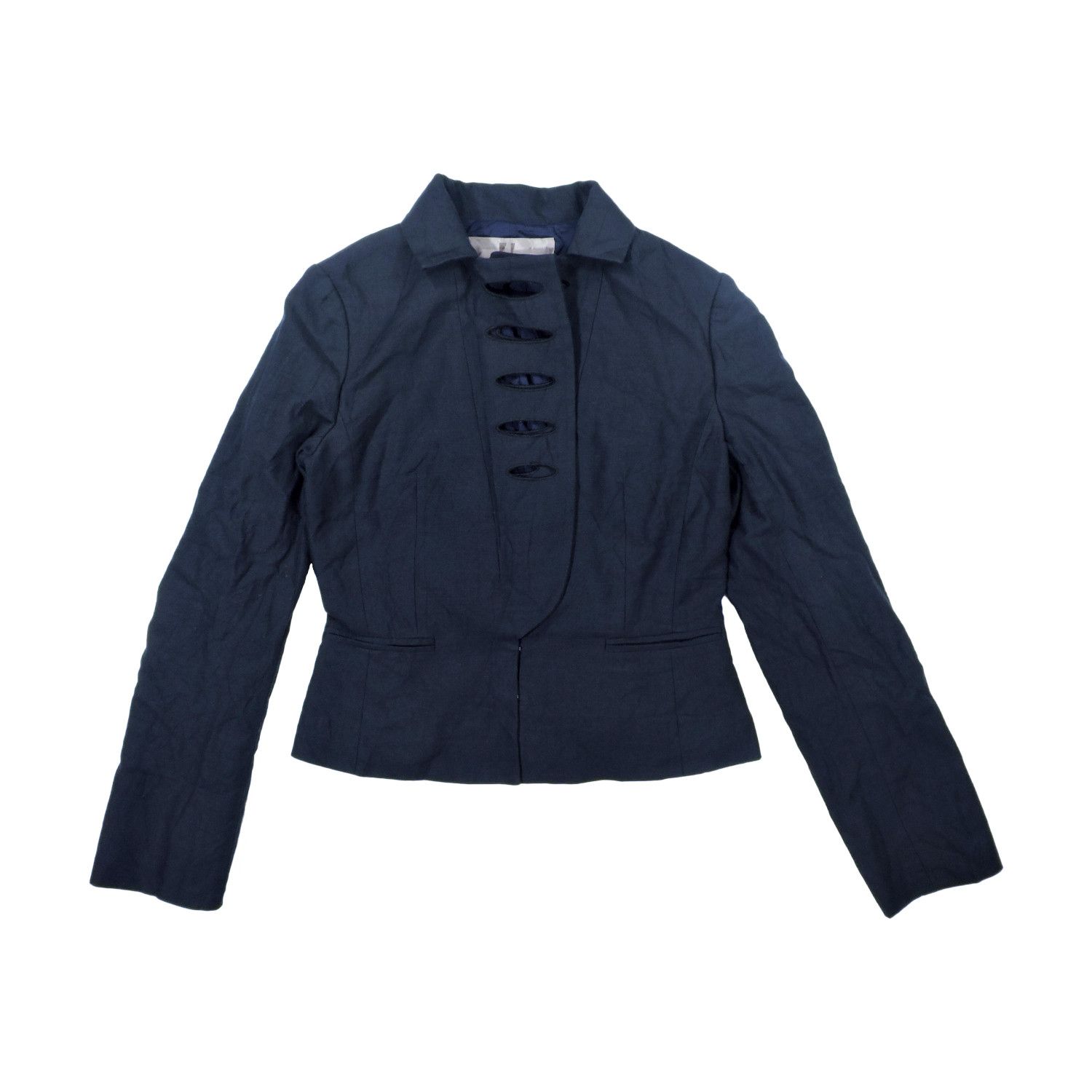 Karl Lagerfeld KARL LAGERFELD NOTCHED LAPEL DECORATIVE CUTOUTS BLAZER Size XS / US 0-2 / IT 36-38 - 2 Thumbnail
