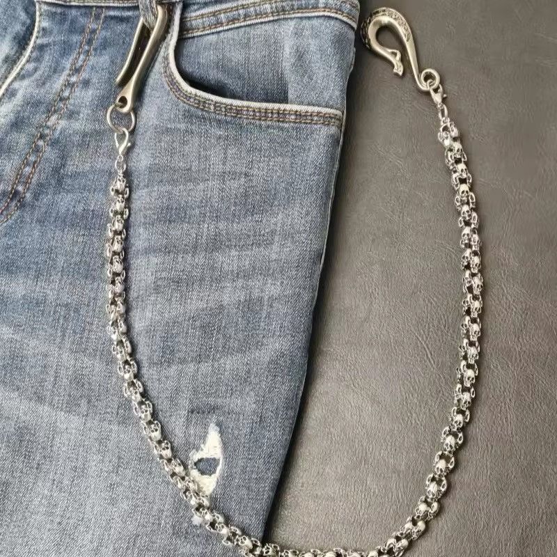 Vintage Retro Skull Head Pattern Wallet Pant Chain Size ONE SIZE - 3 Thumbnail