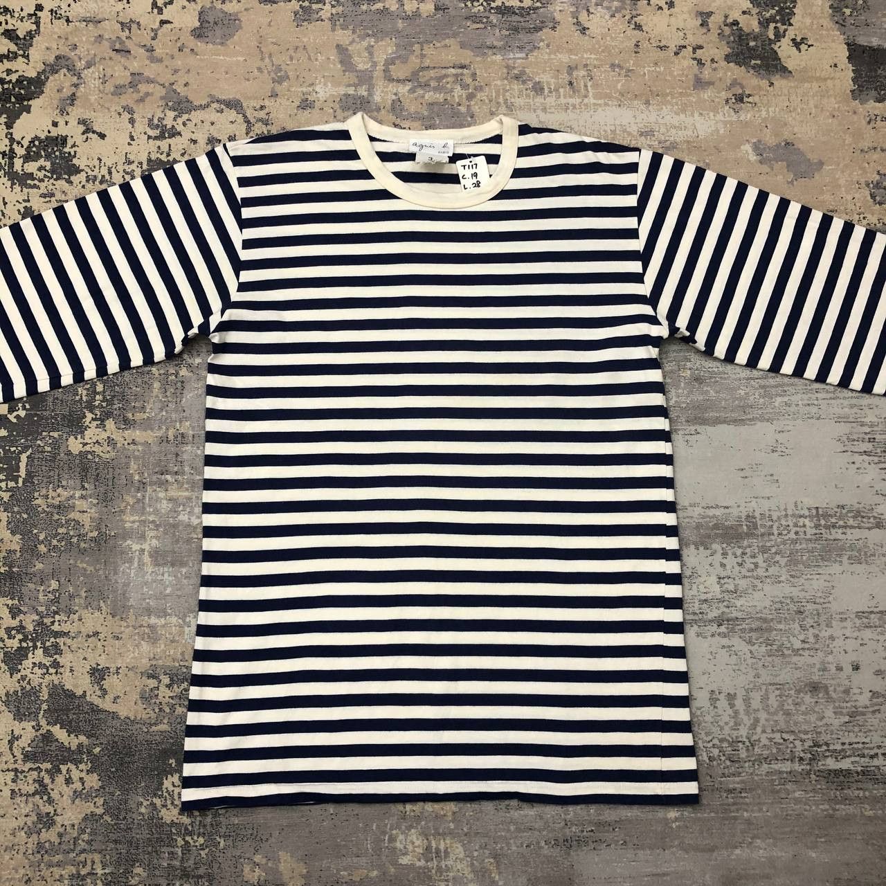agnes b. T117 AGNES B PARIS STRIPED LONG SLEEVE TEE Size S / US 4 / IT 40 - 3 Thumbnail