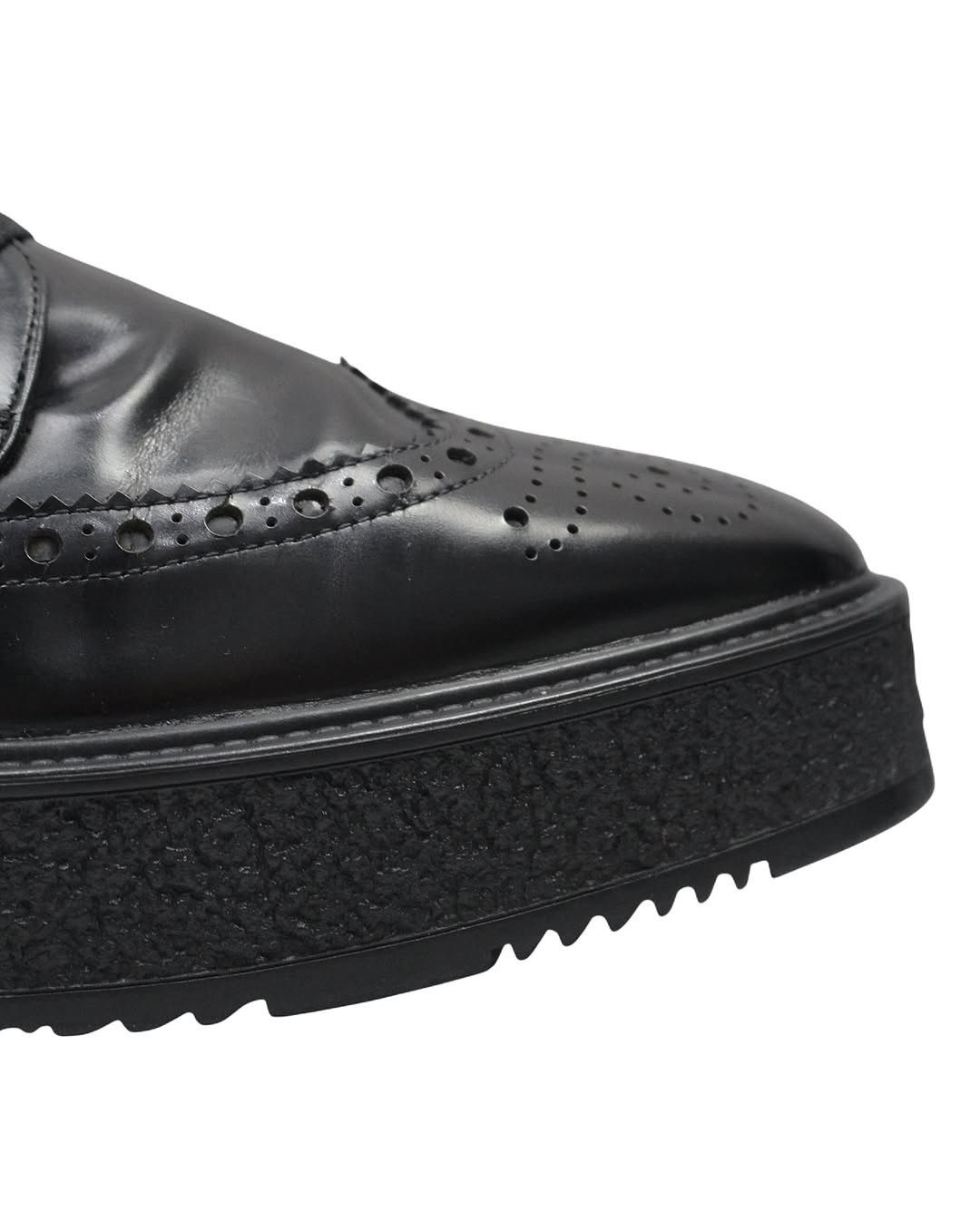 Prada 2010S PRADA BLACK PLATFORM BROGUE SHOES Size US 7 / EU 40 - 8 Thumbnail