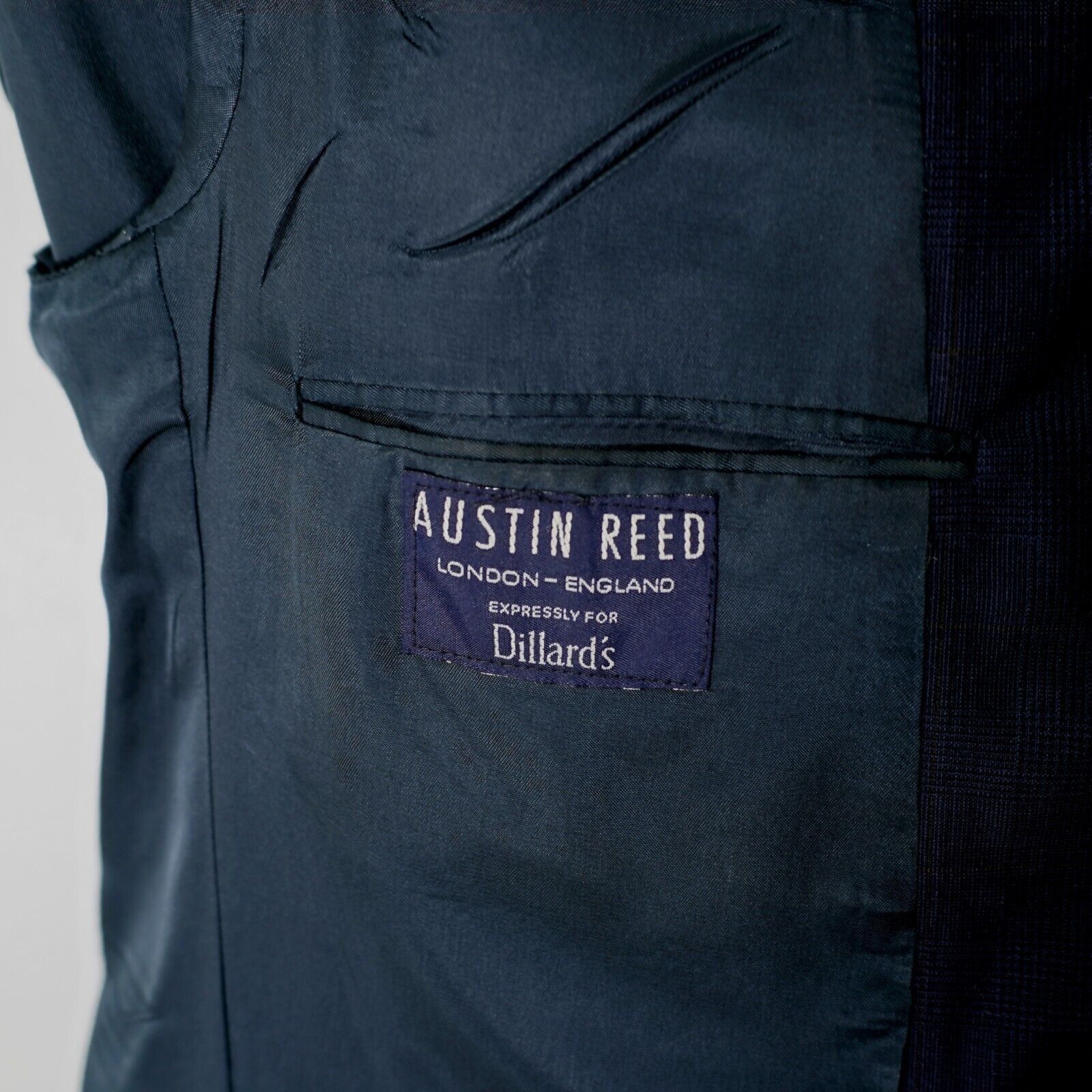 Austin Reed Austin Reed Wool Blue Glen Plaid Suit 42L 37/32 W/ Brown Win Size 42L - 10 Thumbnail