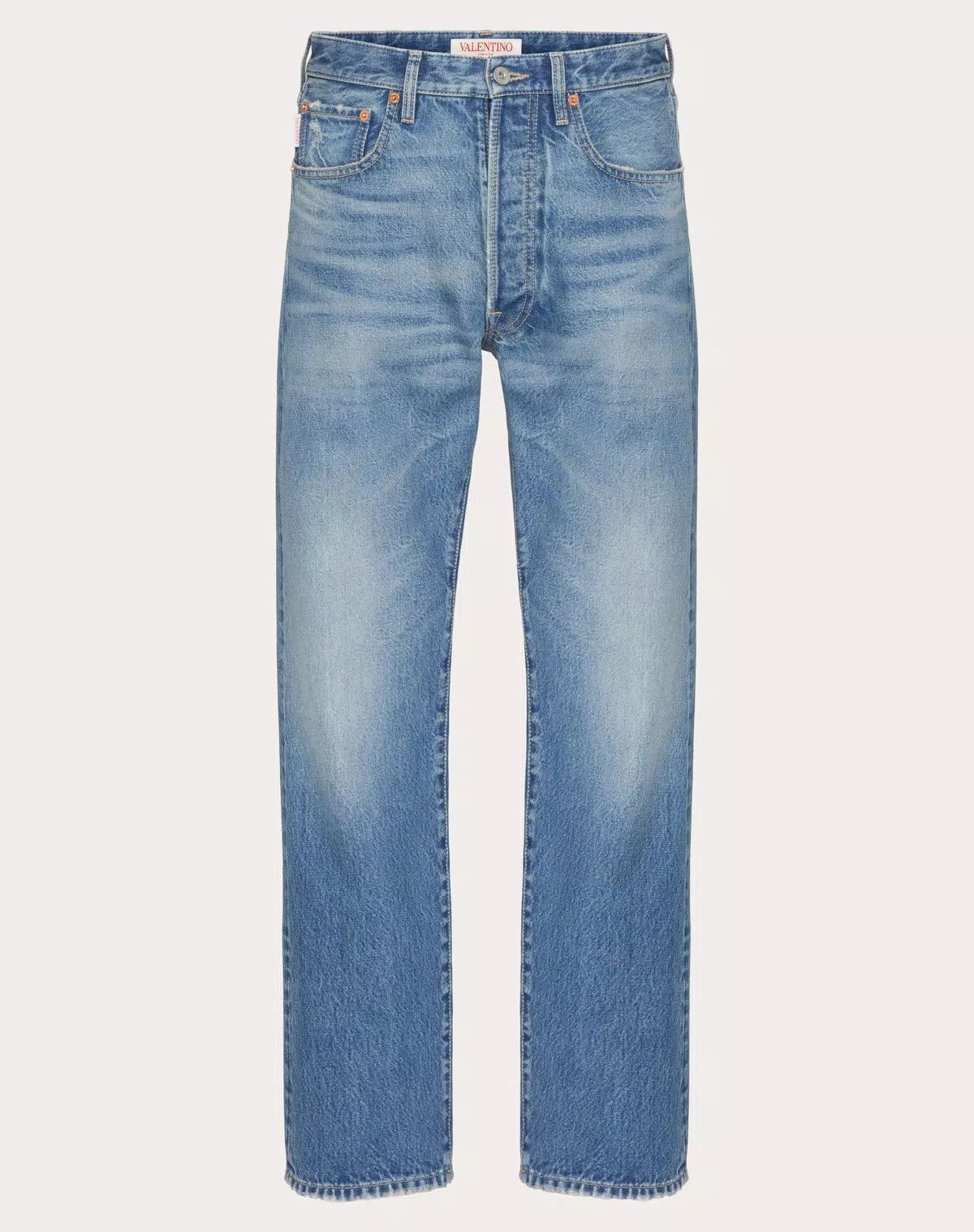 Valentino oc11z0625 Denim Trousers Metallic V Detail in Denim Blue Size US 36 / EU 52 - 1 Thumbnail