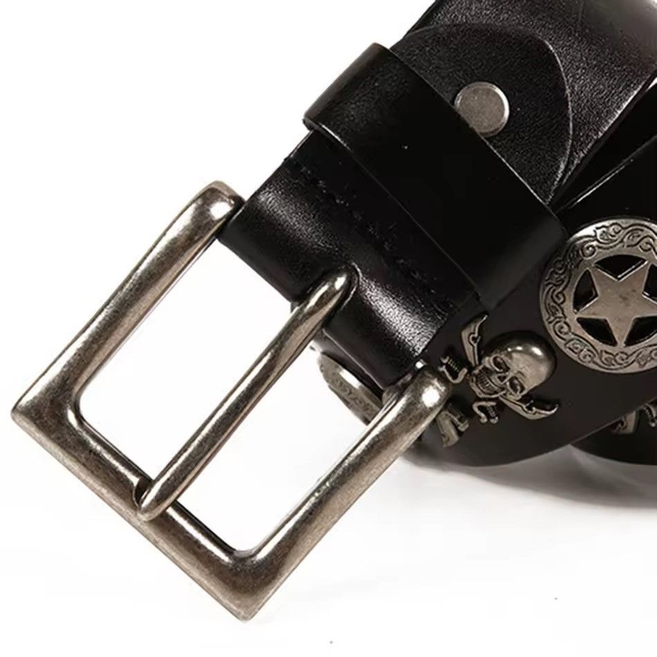 Other Genuine Leather Vintage Harajuku Cowboy Style Belt Y2k 90’s Size ONE SIZE - 4 Thumbnail