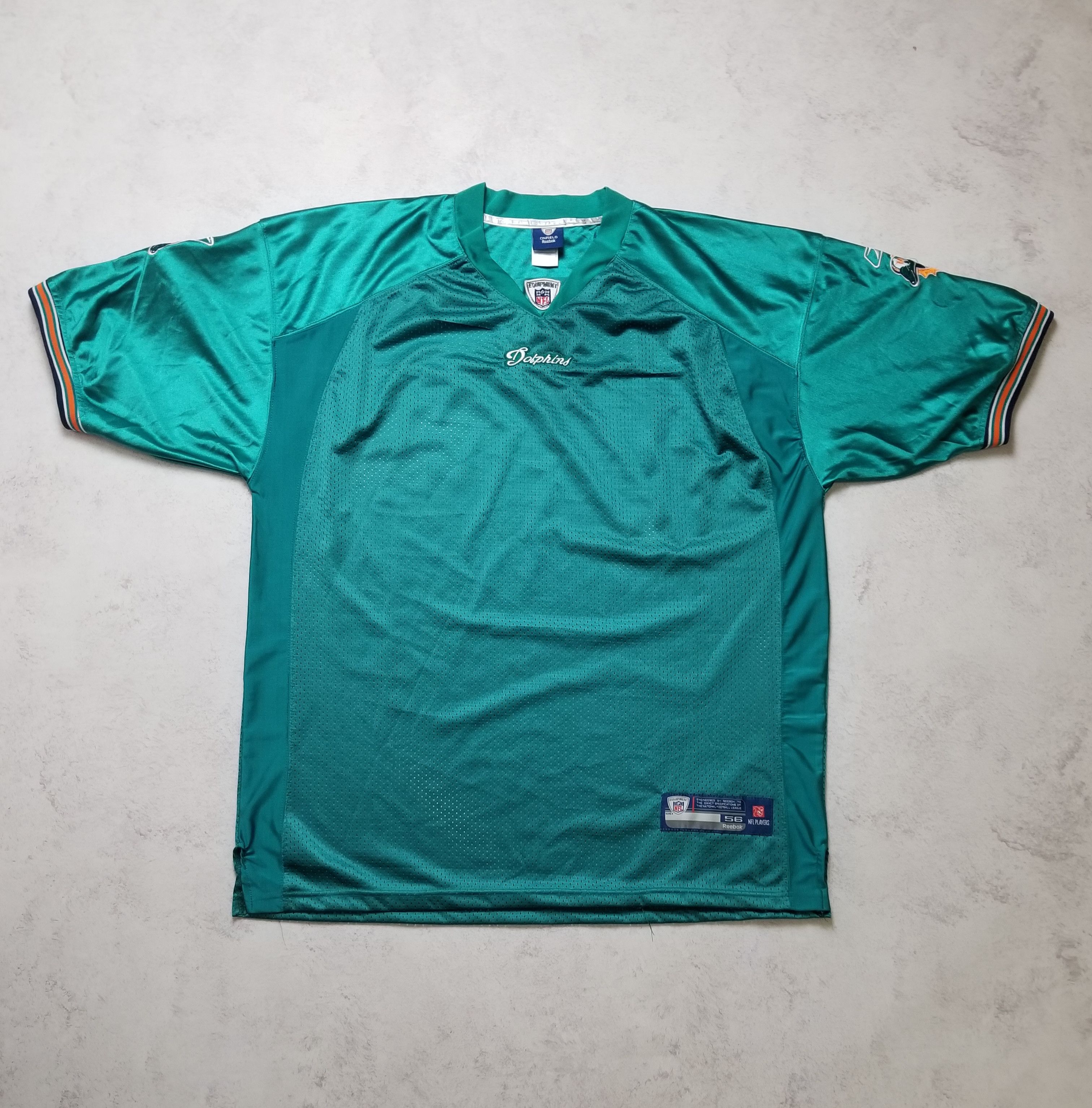 Reebok Miami Dolphins Jersey Blank Fins Teal Sewn Men's Size 56 Size US XL / EU 56 / 4 - 2 Thumbnail