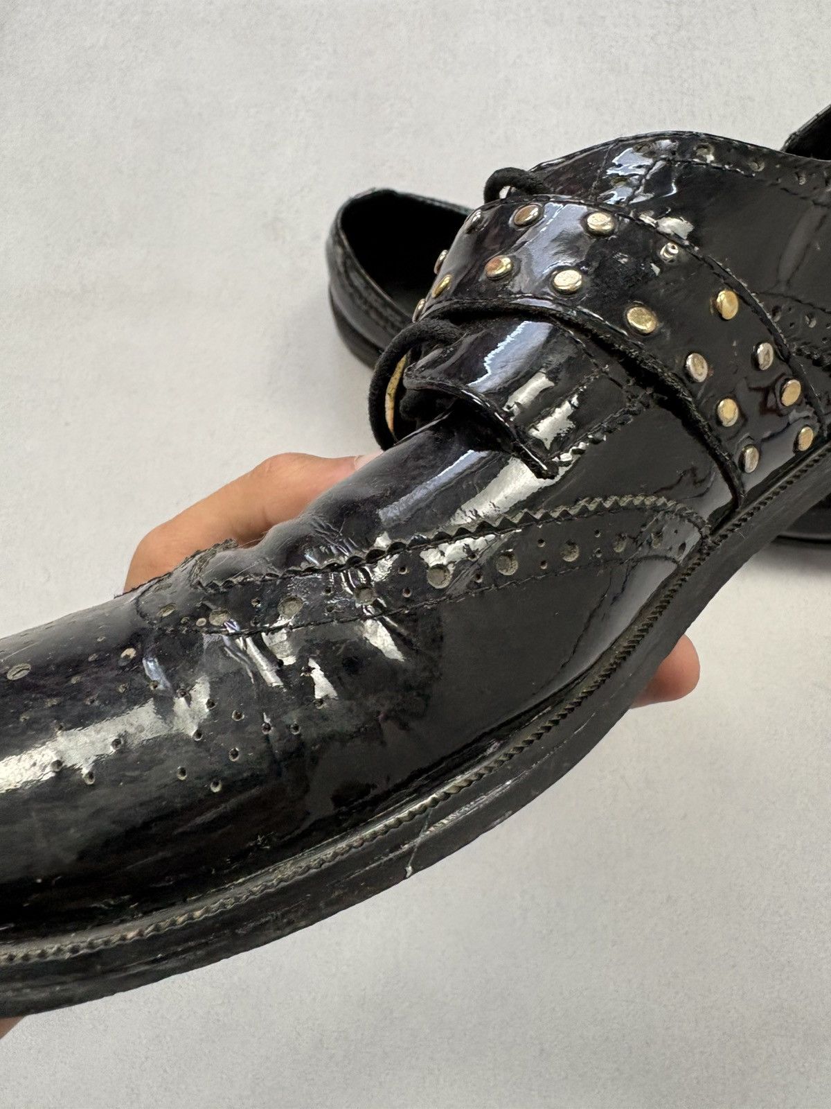 Versace Versace Vintage Black Patent Brogues Medusa Buckle Shoes 90s Size US 11 / EU 44 - 10 Thumbnail