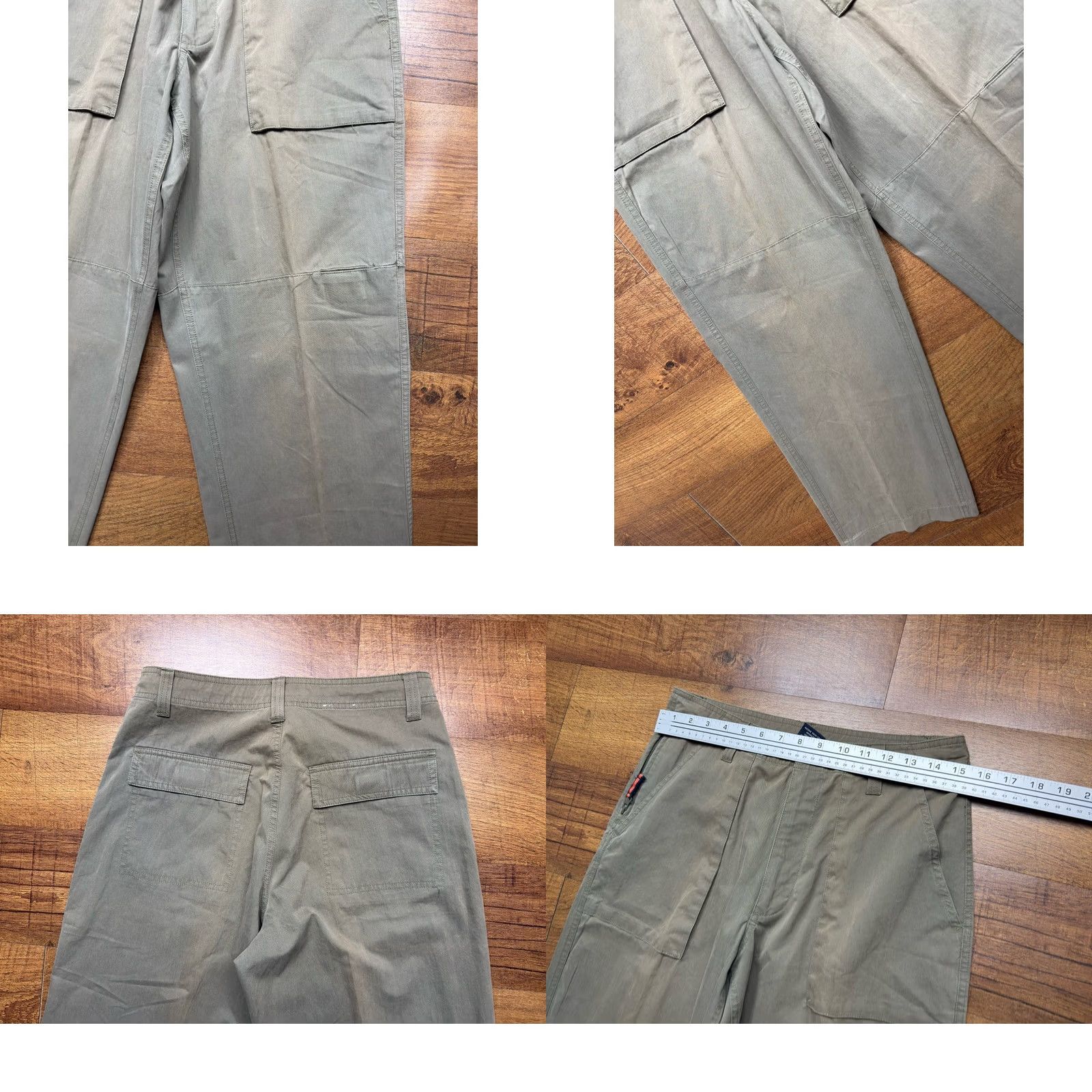 Gap VINTAGE GAP Pants Mens Green Military Paratrooper Baggy Sz S - 31X29 - READ Size US 31 - 8 Thumbnail