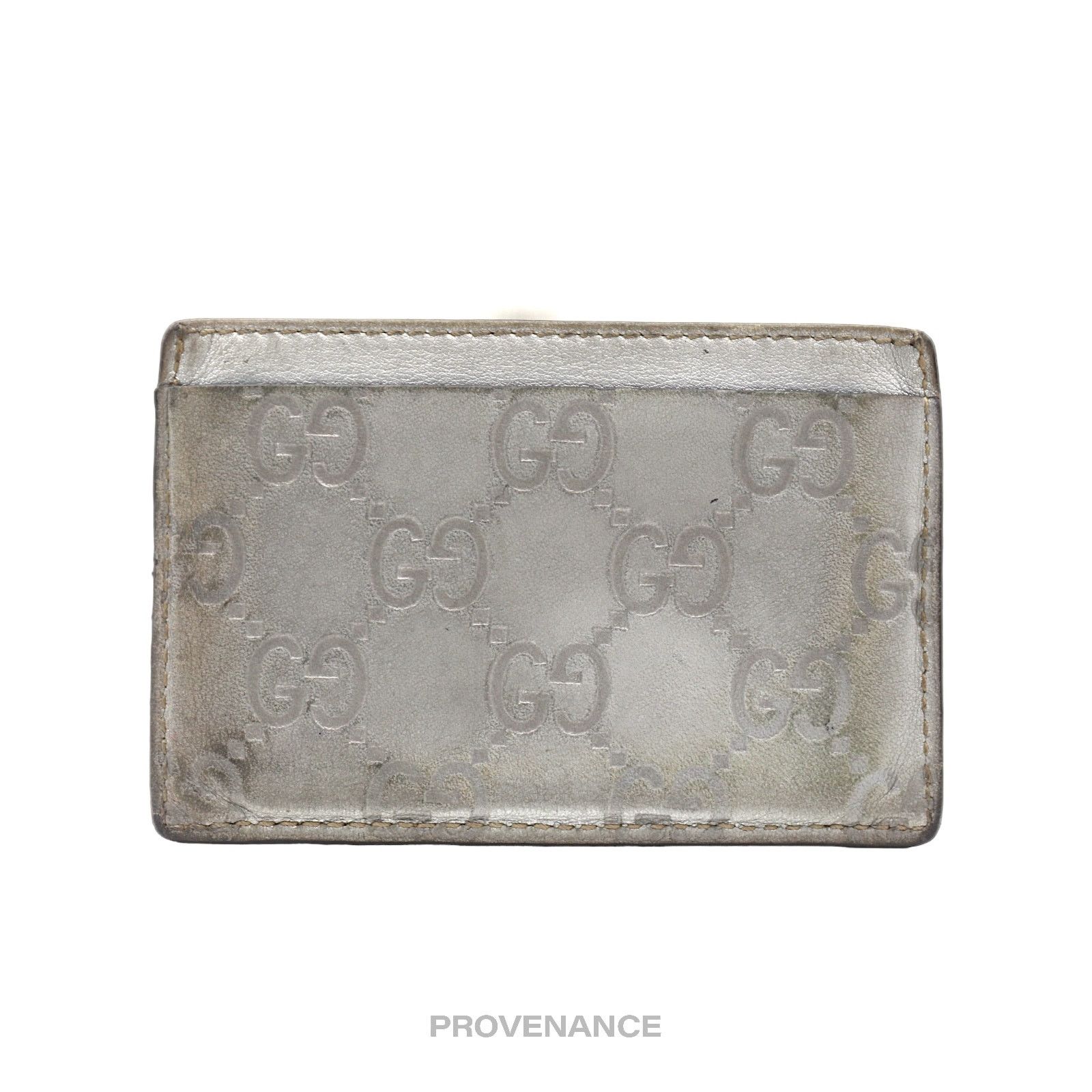 Gucci 🔴 Gucci Card Holder - Metallic GG Guccissima Leather Size ONE SIZE - 2 Thumbnail