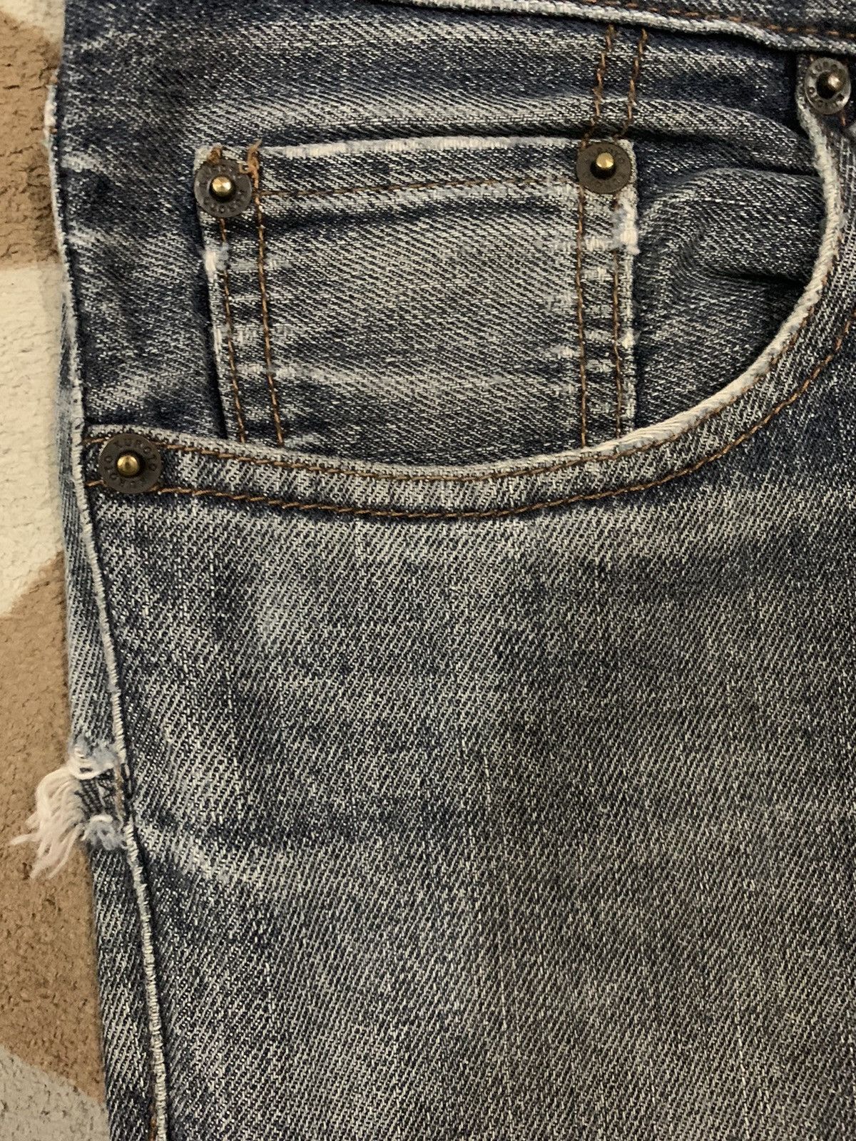 KURO Vintage Kuroto Faded Wash Distressed Grunge Jeans Size US 32 / EU 48 - 5 Thumbnail
