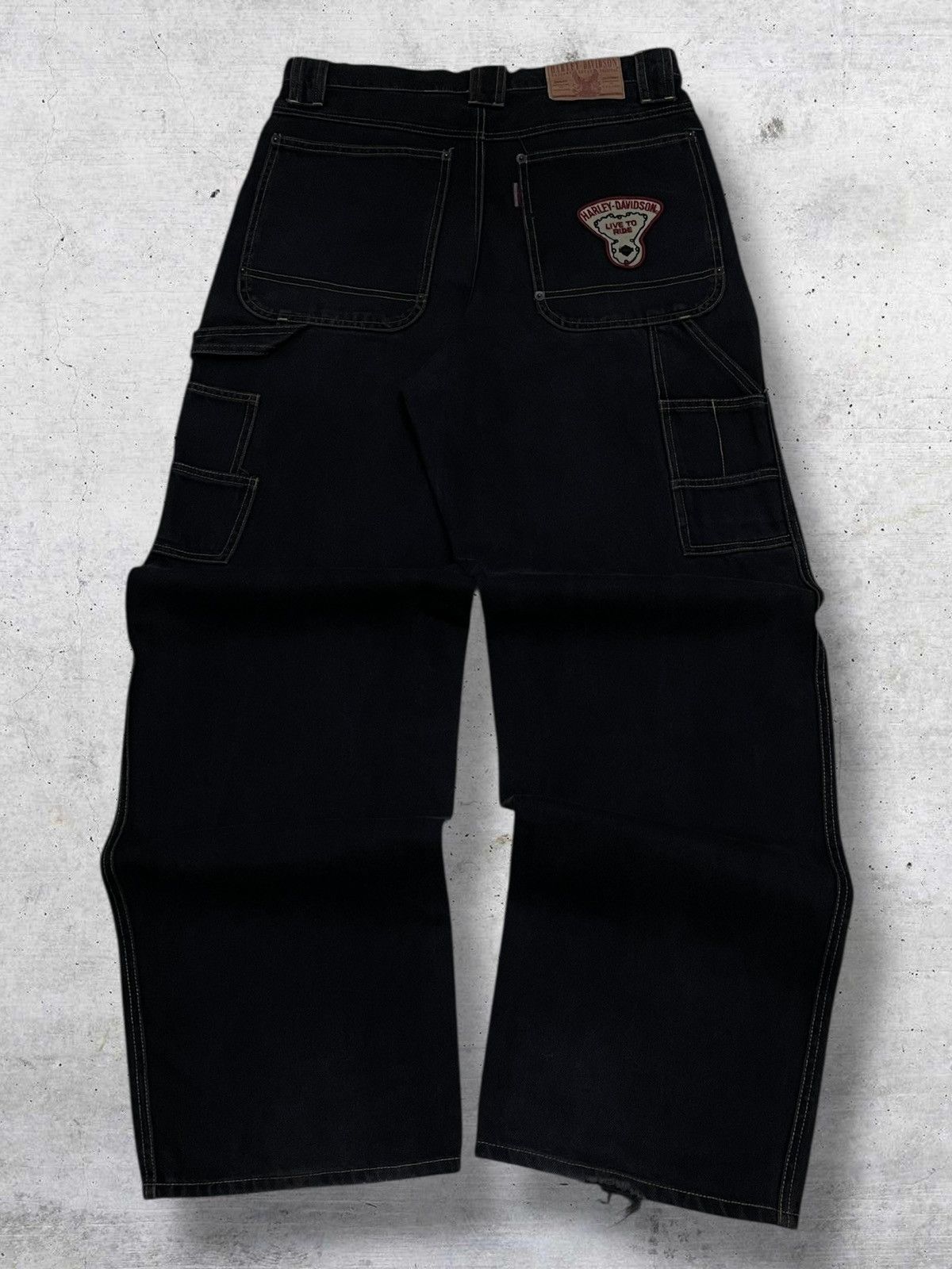 Japanese Brand VINTAGE BAGGY CARPENTER 90S DESIGNER HARLEY DAVIDSON DENIM Size US 32 / EU 48 - 1 Thumbnail