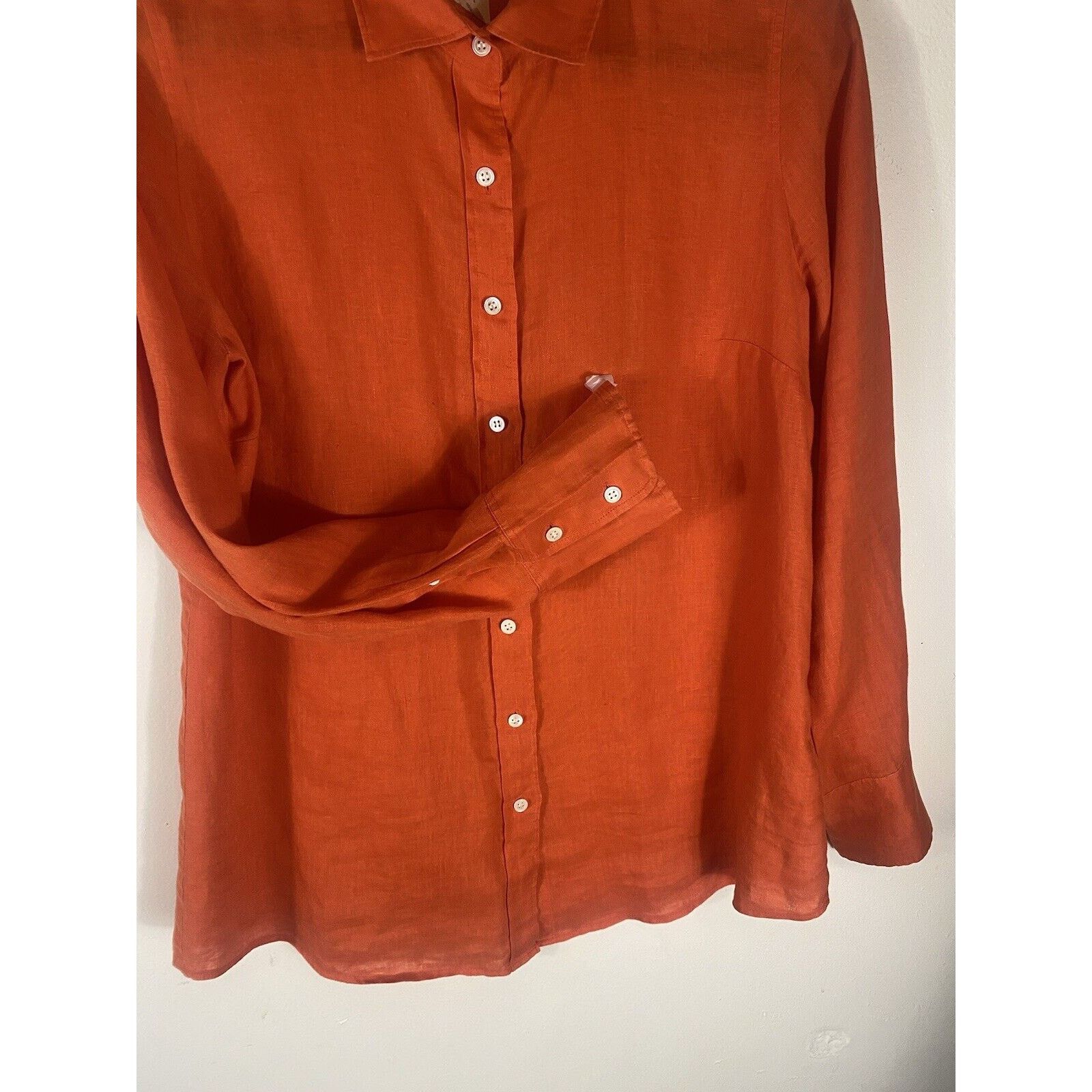 J.Crew Women's J Crew Size 6 100% Linen Perfect Fit Shirt Size M / US 6-8 / IT 42-44 - 4 Thumbnail