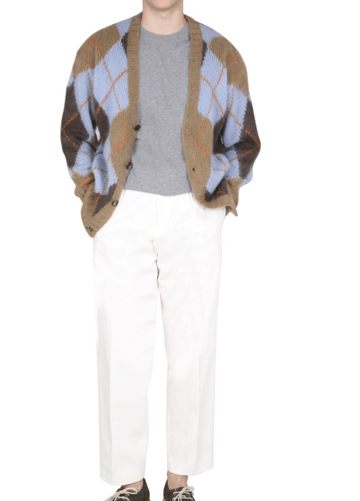 Kenzo Kenzo Argyle Mohair Cardigan Sweater - Men's S Size US S / EU 44-46 / 1 - 8 Thumbnail