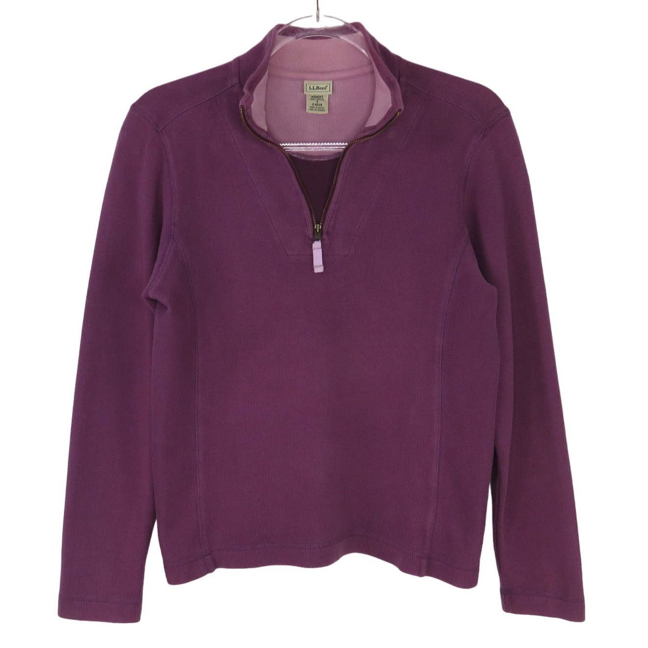 L.L. Bean L.L. Bean Purple Knit Quarter Zip Pullover Sweater Medium Size M / US 6-8 / IT 42-44 - 1 Thumbnail