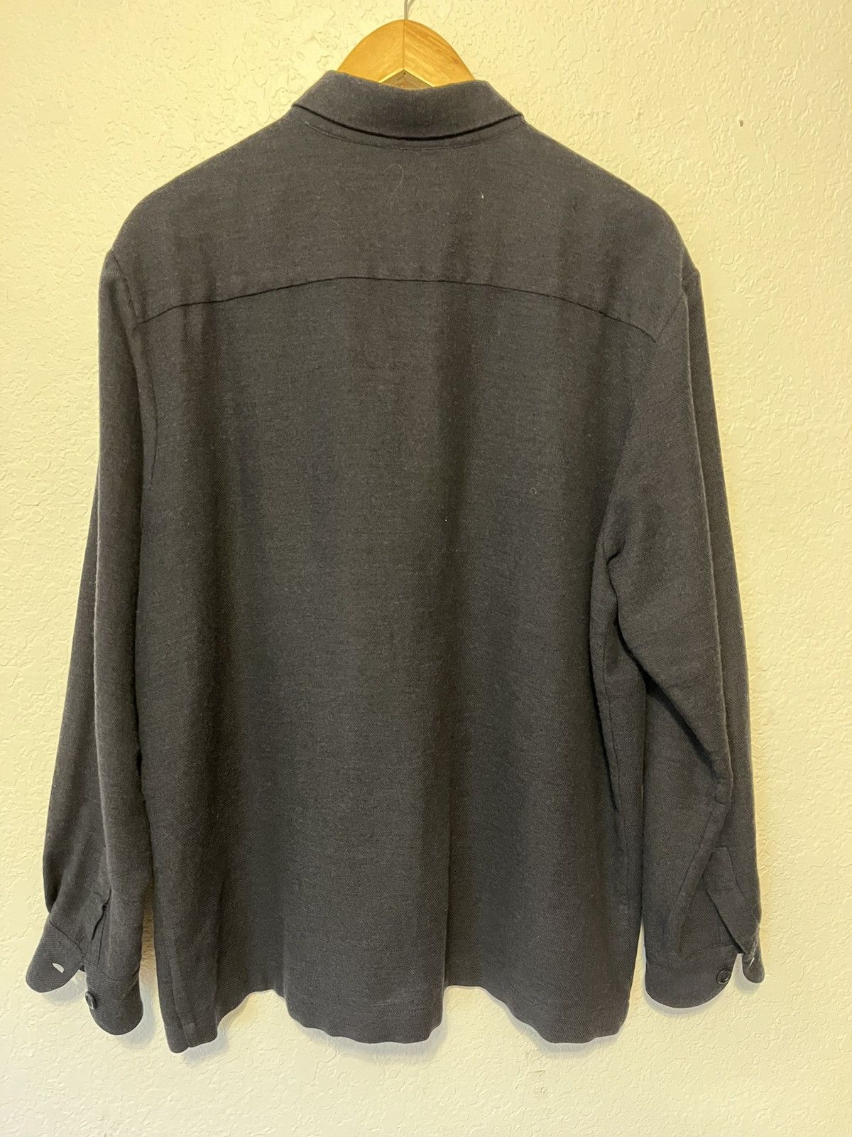 Evan Kinori Two Pocket Shirt Navy Wool and Cashmere Size US S / EU 44-46 / 1 - 7 Thumbnail