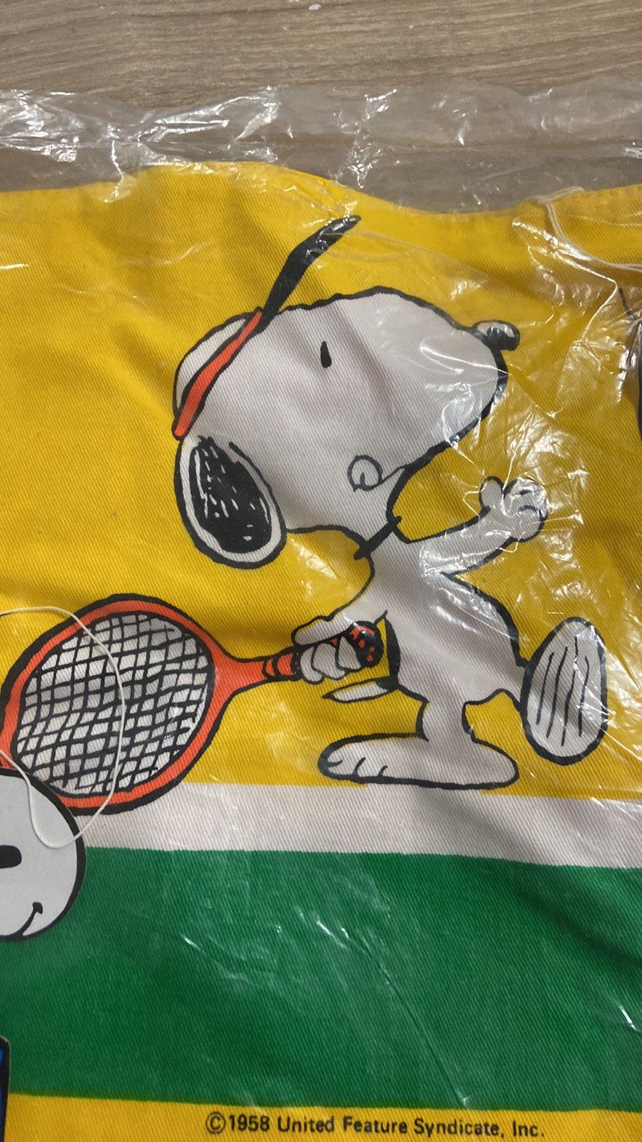 Vintage 1958 Peanuts Snoopy Tennis Canvas Tote Bag NEW MIP