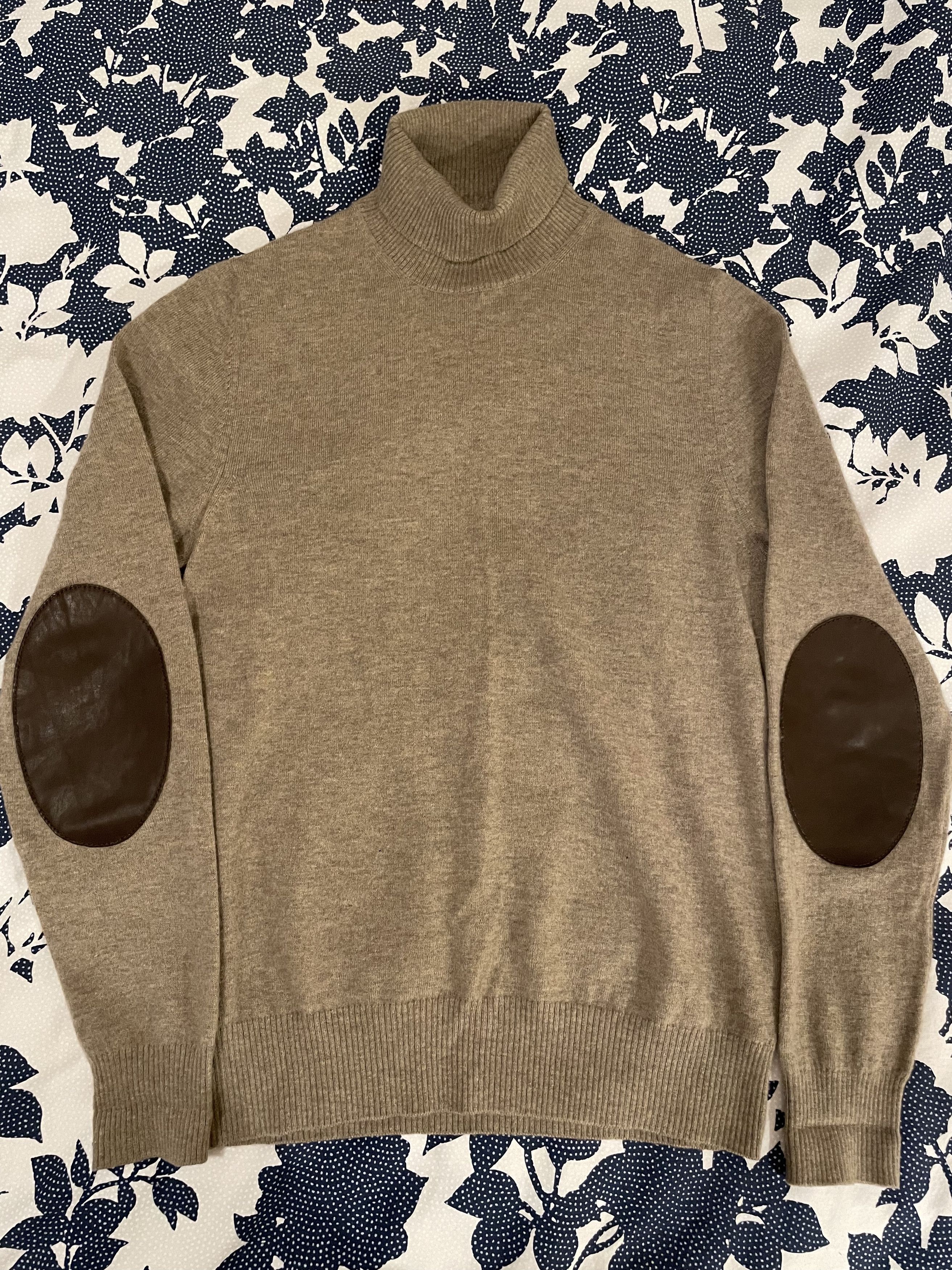 image of Maison Margiela A/w 15 Elbow Patch Turtleneck in Tan, Men's (Size Small)