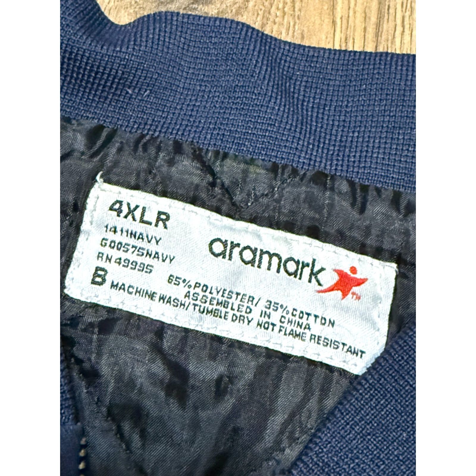 Vintage Aramark Jacket Mens 4X Blue Full Zip Bomber Jacket Outerwear Regular Fit Long Sleeve Zip Up Autumn Winter Spring Summer Casual Size US XXL / EU 58 / 5 - 6 Thumbnail