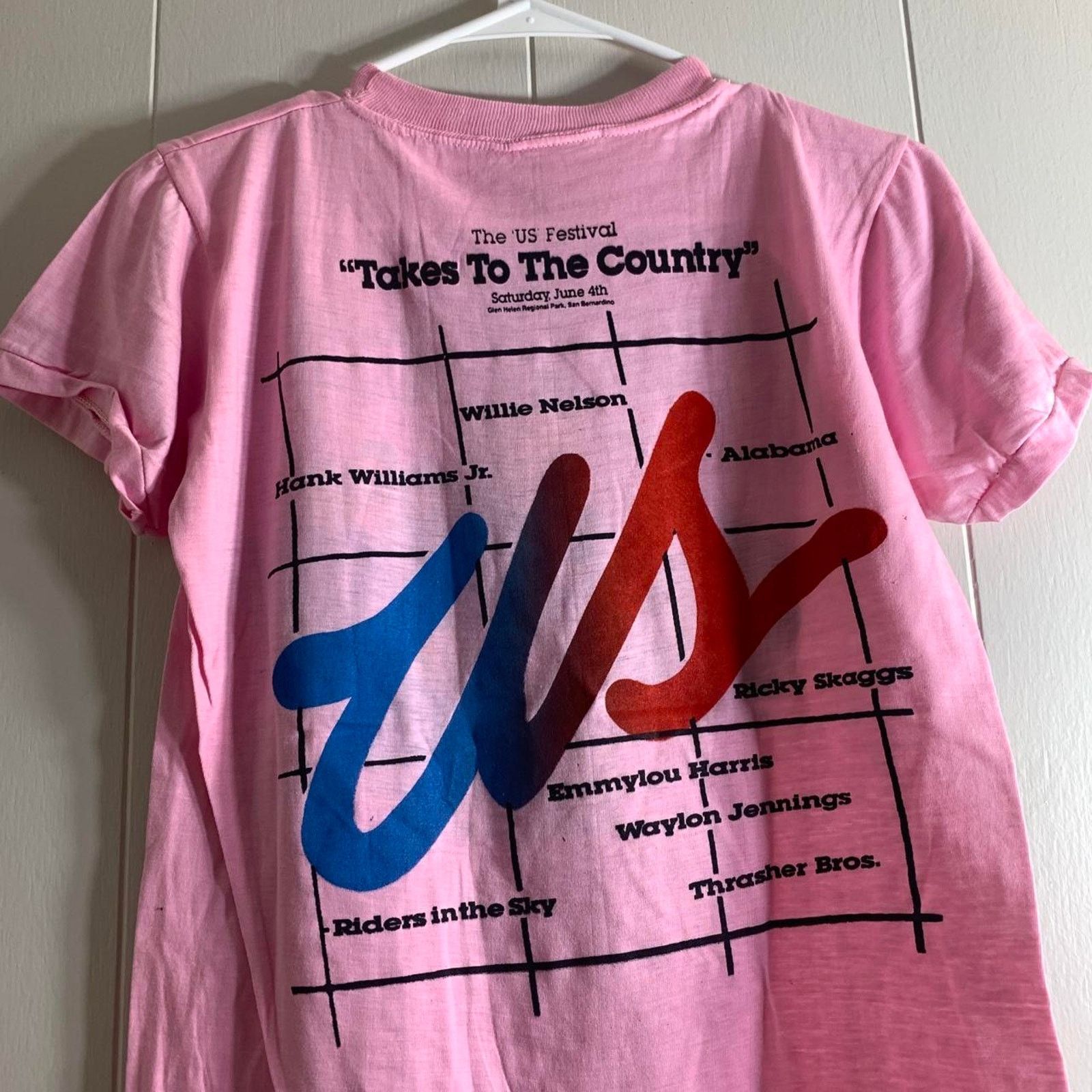 Vintage 1983 WILLIE NELSON HANK WILLIAMS JR US Festival tee shirt L Size US L / EU 52-54 / 3 - 7 Thumbnail