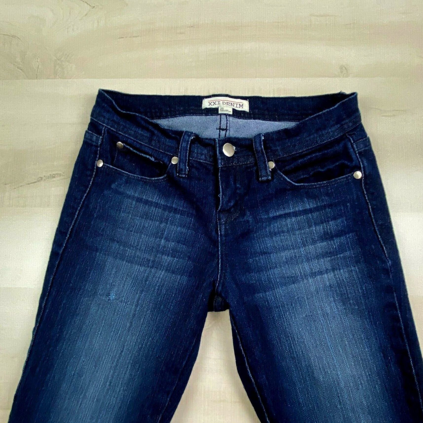 Forever 21 Forever 21 Womens Skinny Jeans Blue 25x28 Low Rise Stretch Cotton Blend Regular Size 42" / US 20 - 2 Thumbnail