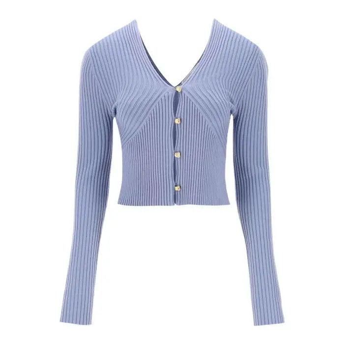 image of Chloe O1S22I1N0424 Cardigan Sculpted Buttons In Light Blue, Women's (Size Medium)