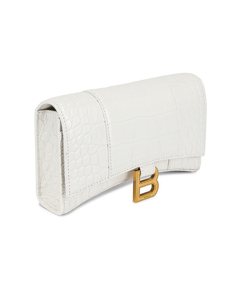 Balenciaga o1srvl11e0426 Size: OS/ Hourglass Wallet on Chain Bag White Size ONE SIZE - 5 Thumbnail