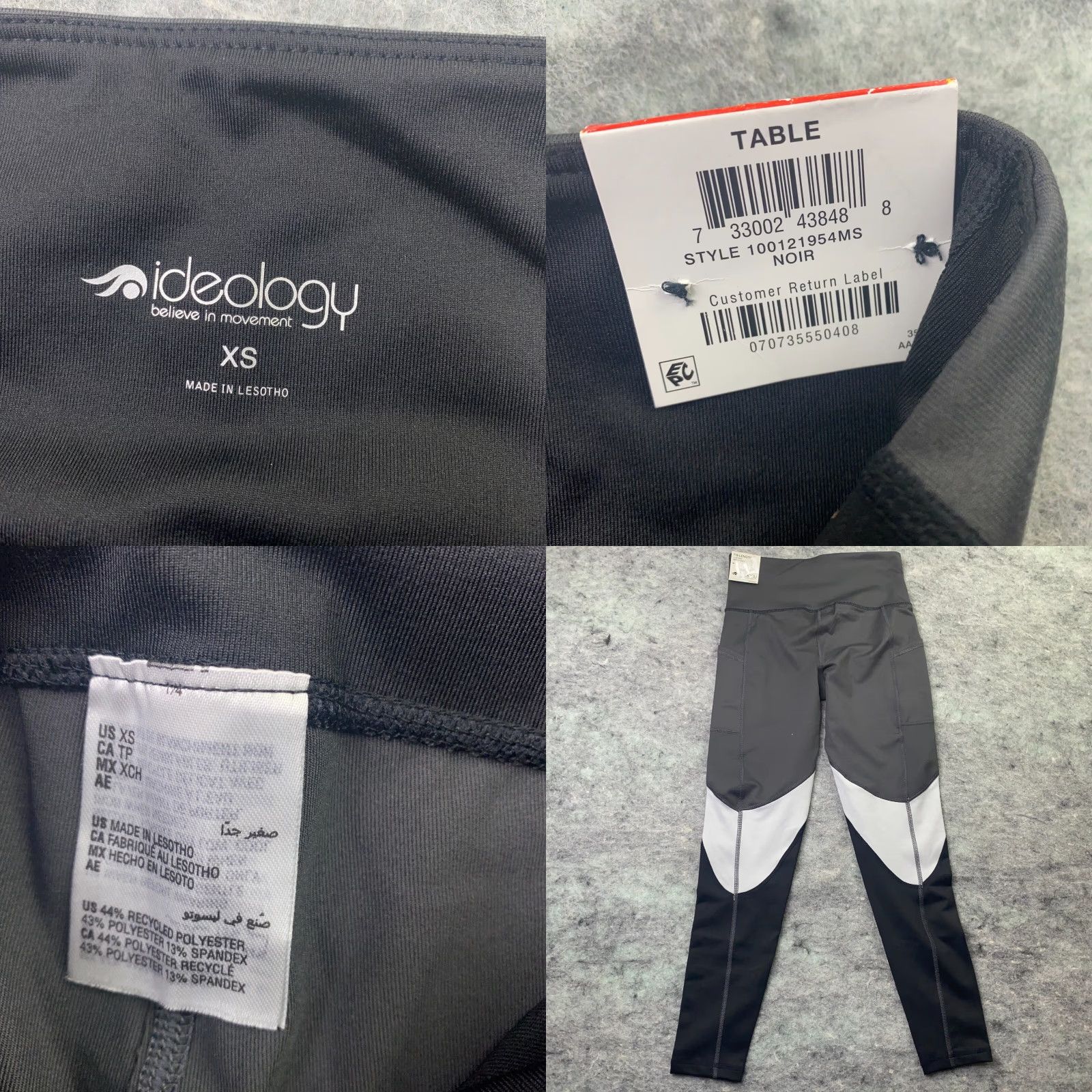 Vintage Ideology Womens Leggings XS Cropped Grey High Rise 7/8 Length With Pockets Sports Activewear Casual Size 26" / US 2 / IT 38 - 8 Thumbnail