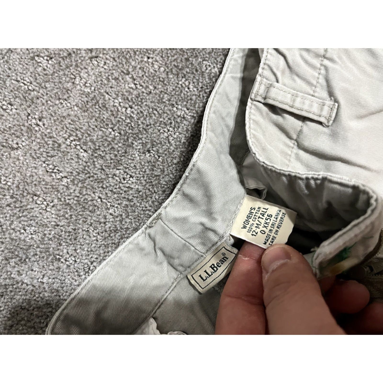 Vintage LL Bean Pants Women 12 m/Tall Beige Cotton Stretch Chino Classic Fit 32in Inseam Womens Size ONE SIZE - 5 Thumbnail