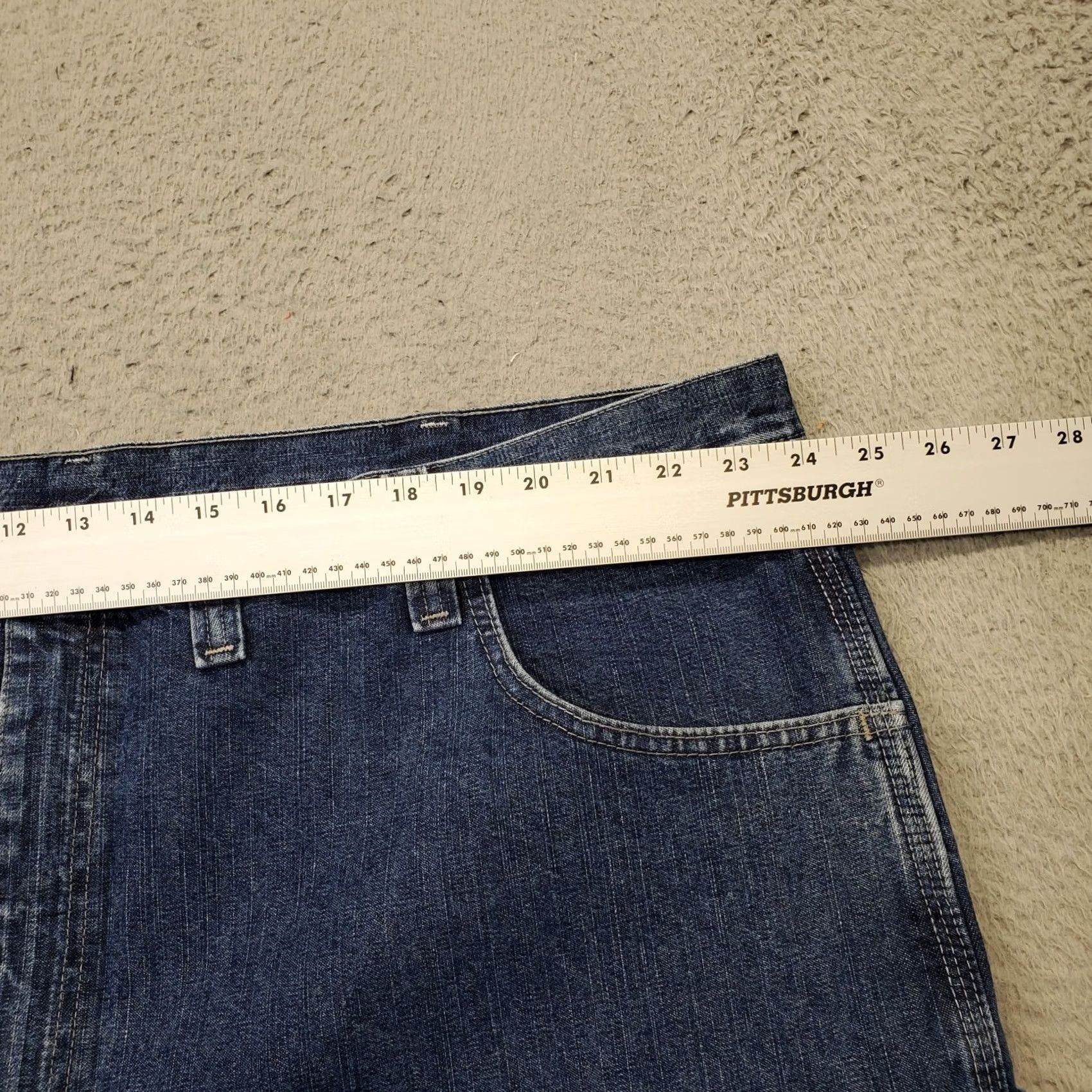 Wrangler Wrangler Mens 48 Blue Denim Carpenter Shorts Bermuda Flat Front High Rise 5-Pocket Regular Waist 10in Inseam Casual Workwear Size US 32 / EU 48 - 5 Thumbnail