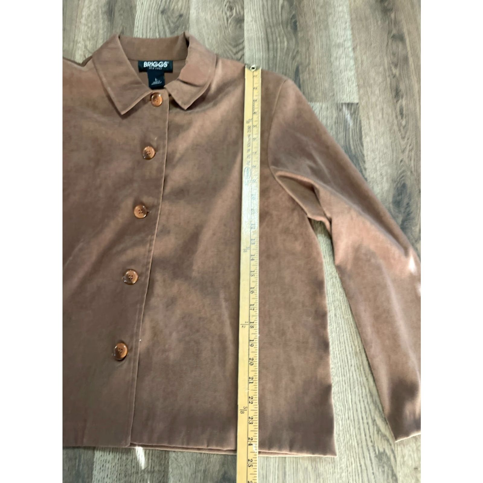Vintage VINTAGE? (No) Briggs Jacket Women's Large Brown Button Up Blazer Long Sleeve Casual Fall Spring Summer Polyester Solid Regular Pink? Size L / US 10 / IT 46 - 7 Thumbnail