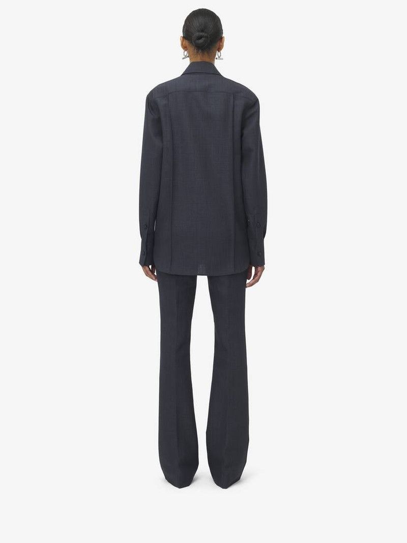 Alexander McQueen o1srvl11e0226 Prince of Wales Shirt In Dark Grey Size XL / US 12-14 / IT 48-50 - 5 Thumbnail