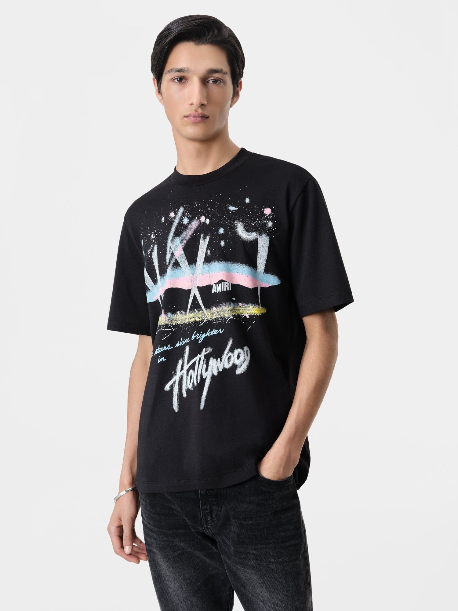 Amiri o1orln1125 Hollywood Lights T-Shirt in Black Size US M / EU 48-50 / 2 - 3 Thumbnail