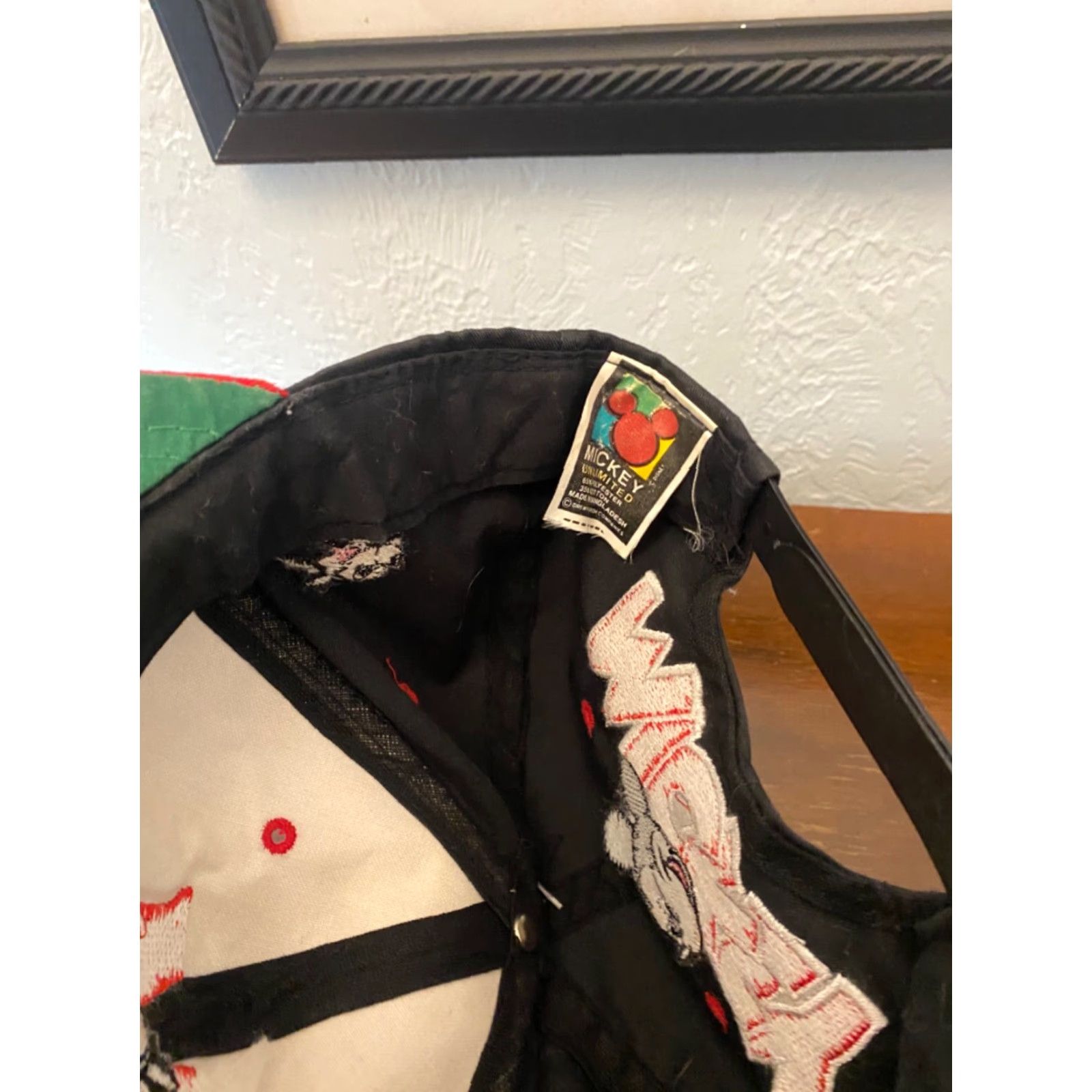 Disney Disney Mickey Mouse Cap Hat Vintage Black Snapback 90s University Canvas Cotton Men’s One Size Size ONE SIZE - 5 Thumbnail