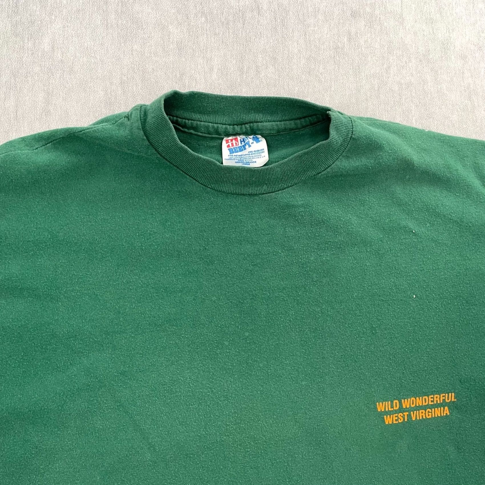 Hanes VINTAGE Hanes West Virginia Shirt Adult Large Green Gauley River Whitewater Paddle Men Shirt Size US L / EU 52-54 / 3 - 4 Thumbnail