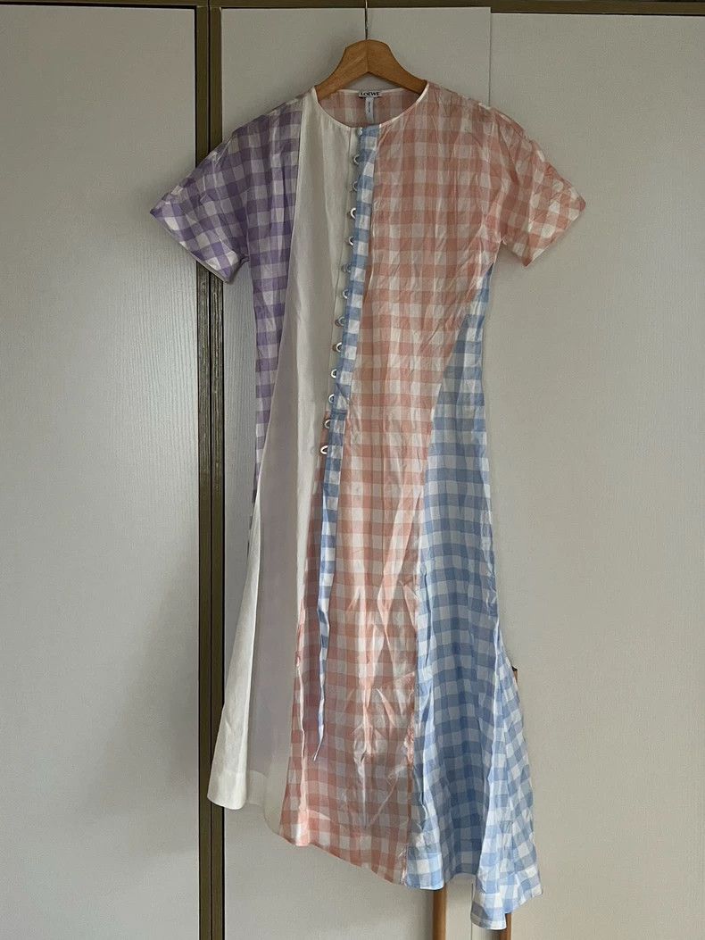Loewe Loewe Checkered Short-Sleeve Dress - dmc Size US S / EU 44-46 / 1 - 1 Thumbnail