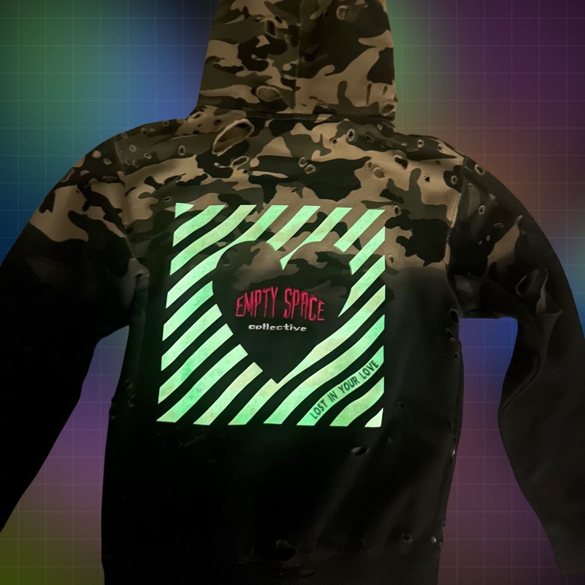 Other ESC Empty Space Custom Distressed Hoodie Small Dip Dye Camo Size US S / EU 44-46 / 1 - 1 Thumbnail