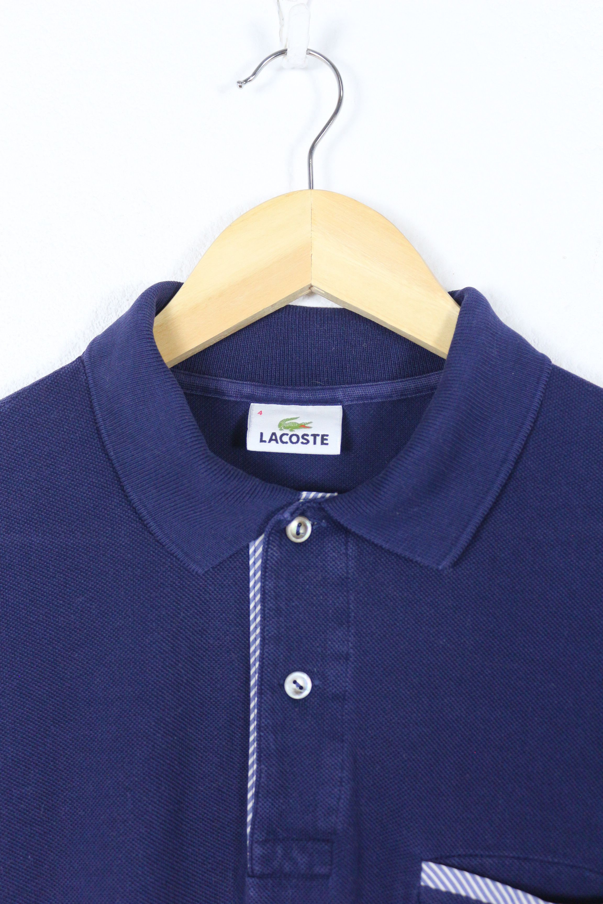 Lacoste × Vintage Lacoste Croc Logo Applique Polo Shirt 4 NZ Size US L / EU 52-54 / 3 - 3 Thumbnail