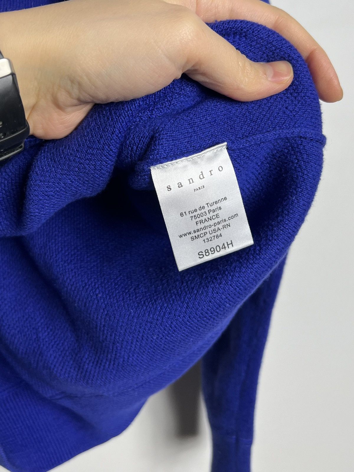 Sandro Sweater Sandro Paris High End Blue Size S / US 4 / IT 40 - 3 Thumbnail