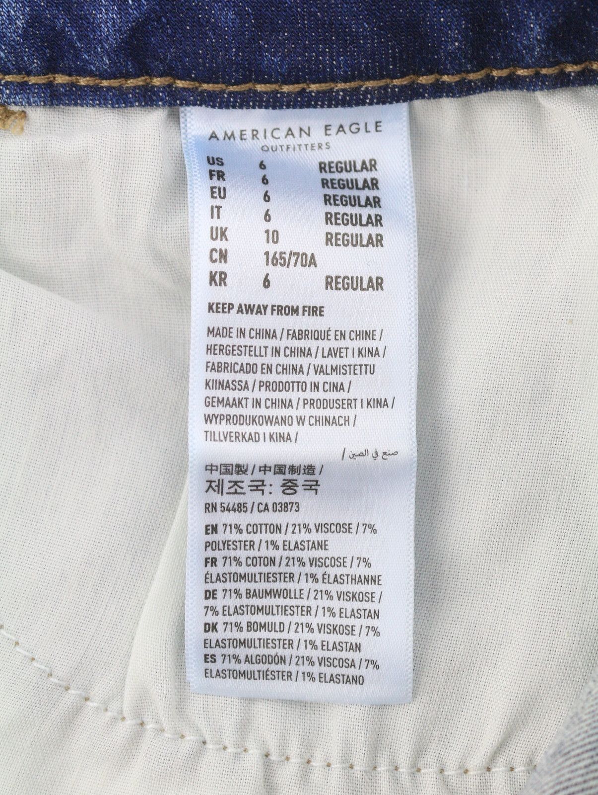 American Eagle Outfitters JEGGING W28 Blue Distress Jeans 88789 Size 28" / US 6 / IT 42 - 8 Thumbnail
