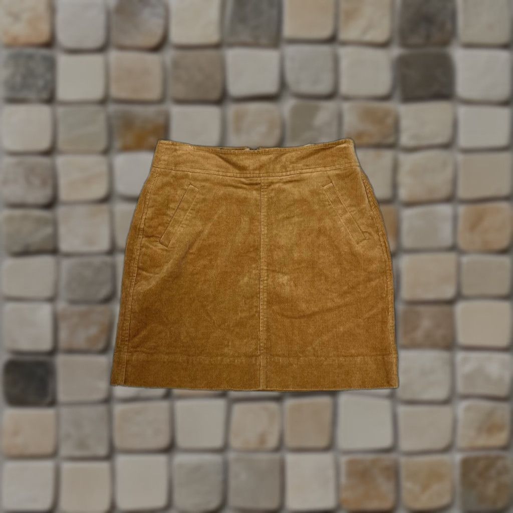 Loft VINTAGE Loft Skirt Womens 0 Petite Tan Brown Corduroy Short NEW Size 25" / US 0 / IT 36 - 1 Thumbnail