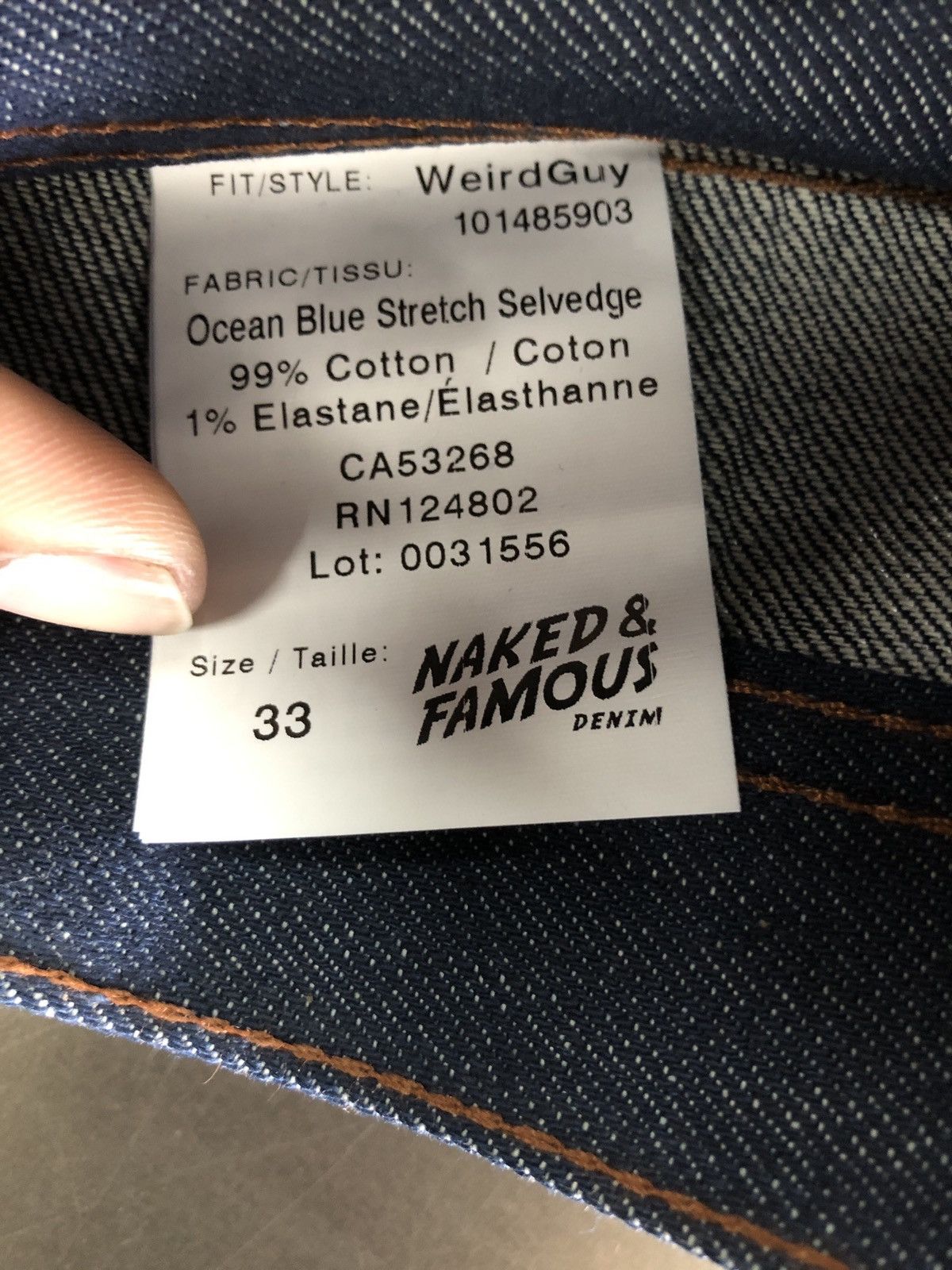 Naked & Famous Ocean blue stretch Selvedge weird guy 33 351 | Grailed