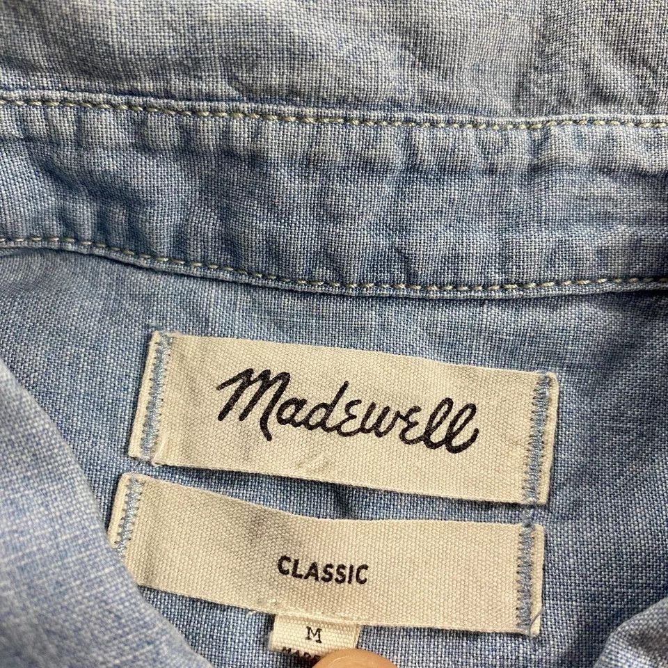 Madewell Madewell Top Women's Medium Blue Classic Button Up Size M / US 6-8 / IT 42-44 - 2 Thumbnail