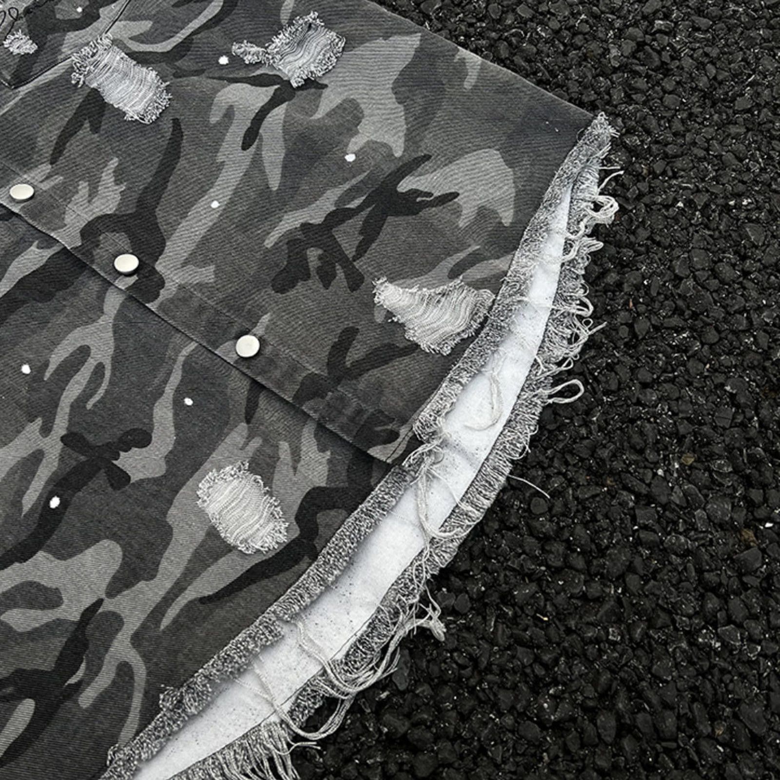 Other Camo Denim Shirt with Distressed Details Size US M / EU 48-50 / 2 - 8 Thumbnail