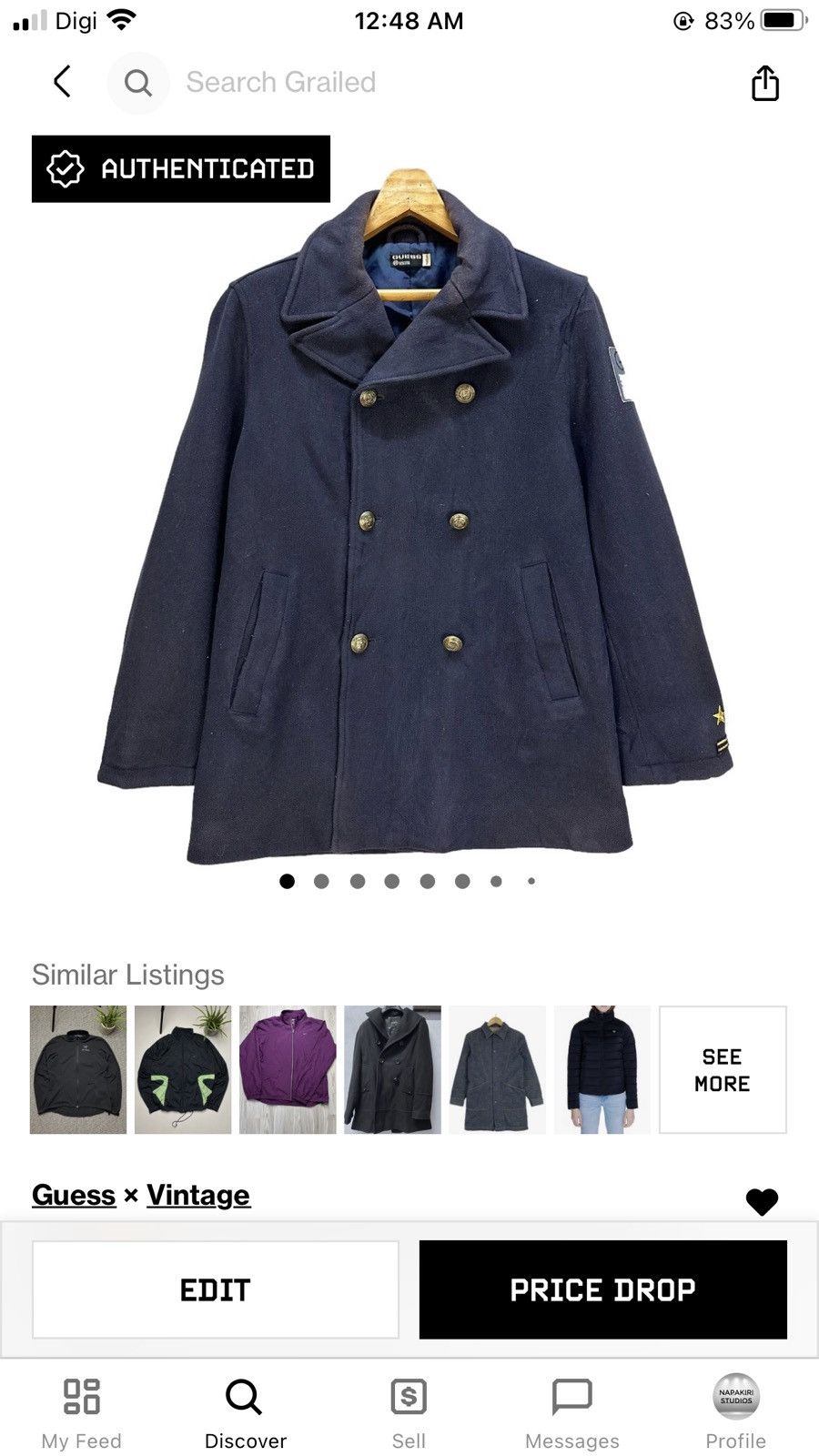 Guess Vintage GUESS Double Breasted Wool Coat #A25-0571 Size M / US 6-8 / IT 42-44 - 15 Thumbnail