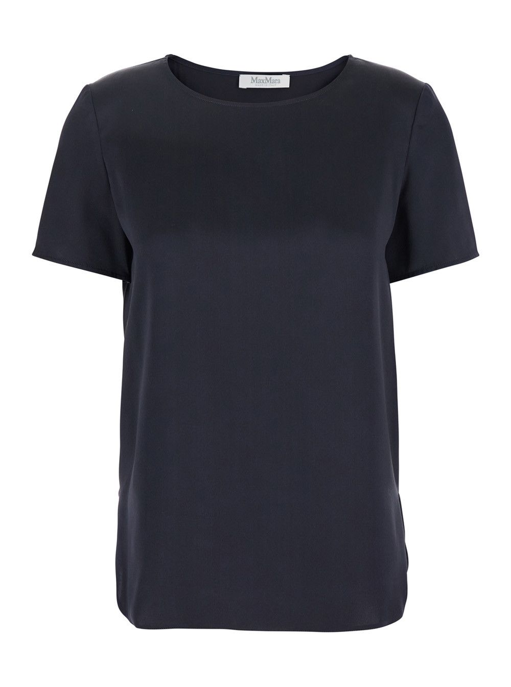 Max Mara 'Dida' Blue Crewneck T-Shirt in Silk Woman Size L / US 10 / IT 46 - 1 Thumbnail