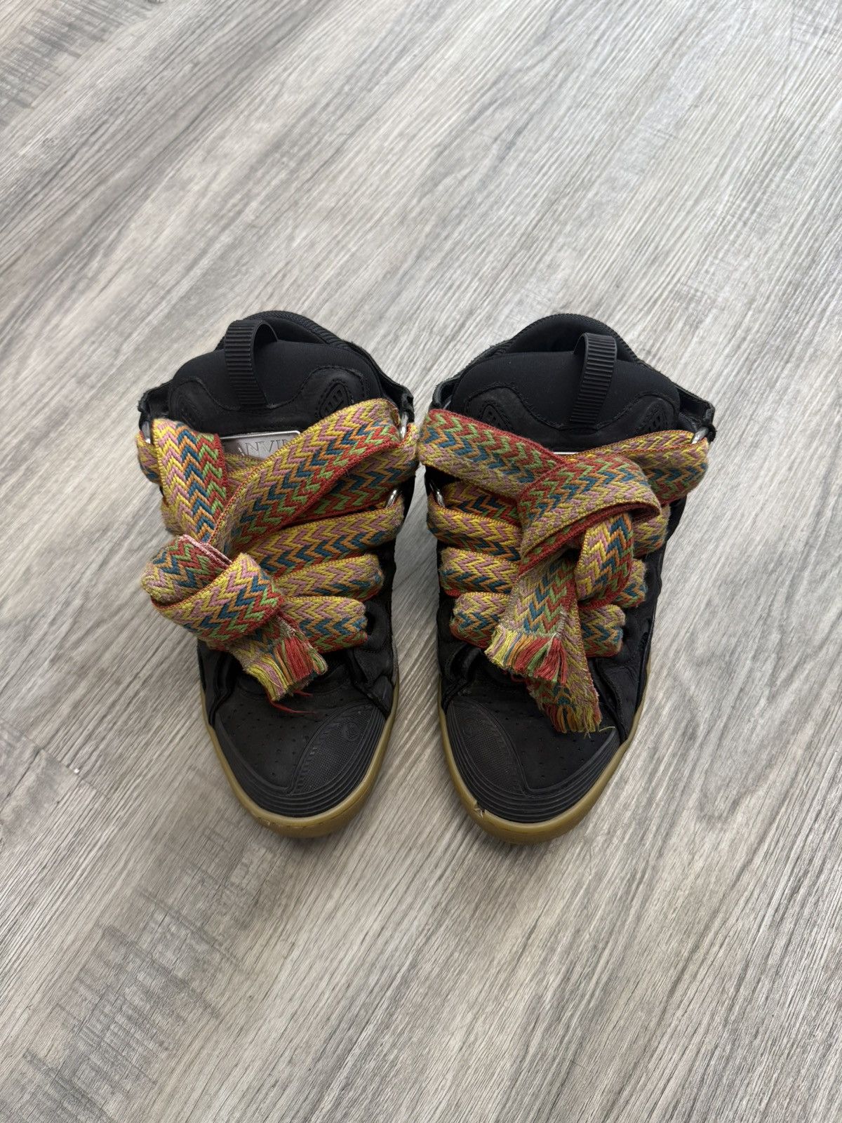 Lanvin Lanvin Curb Sneakers - Black/Gum (Multicolored Laces) Size US 8 / EU 41 - 2 Thumbnail