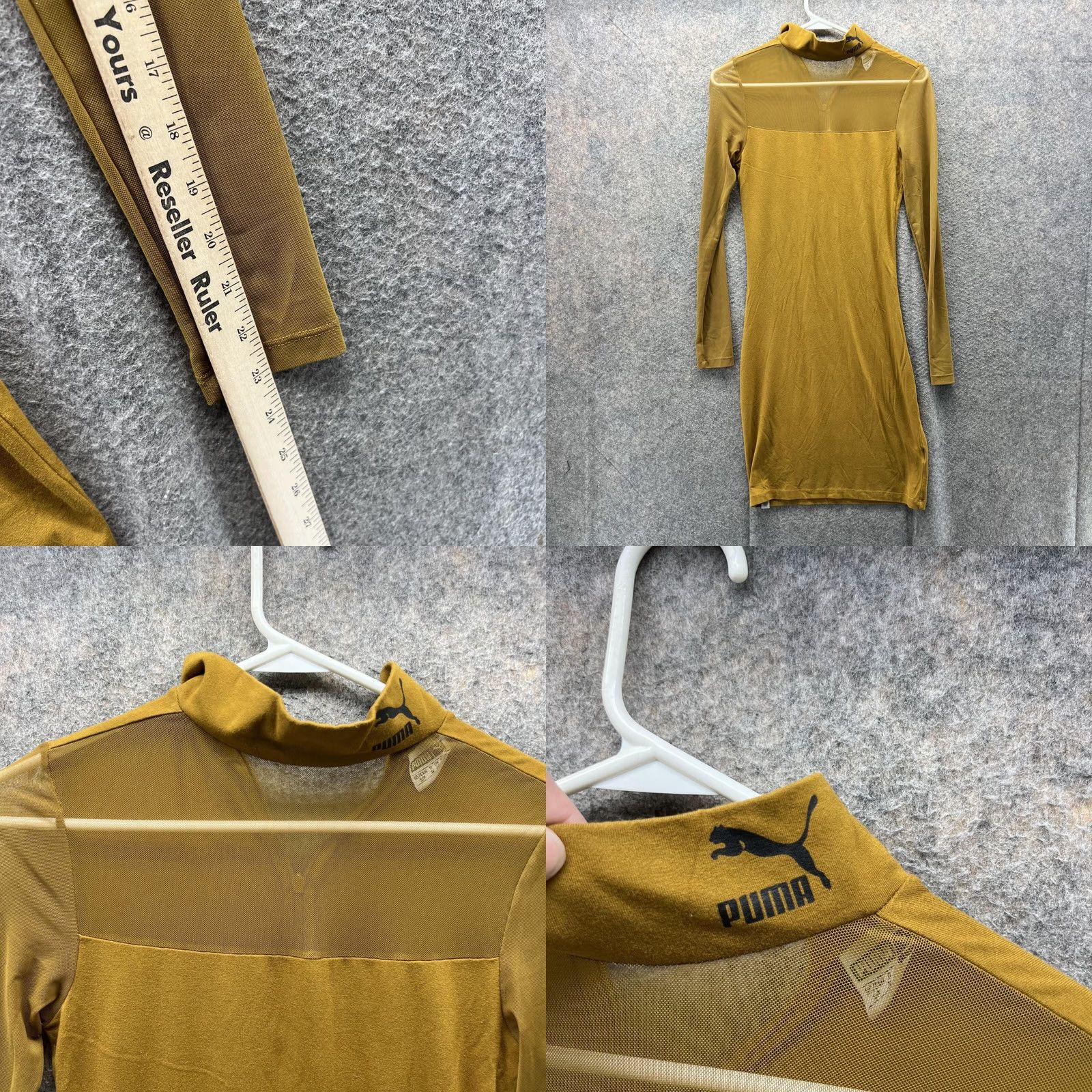 Puma VINTAGE Puma Dress Women Small Ladies Green 1/4 Zip Pullover Casual A Line Stretch Long Sleeve Mock Neck Knee Length Logo PUMA Regular Womens Dress Size S / US 4 / IT 40 - 8 Thumbnail